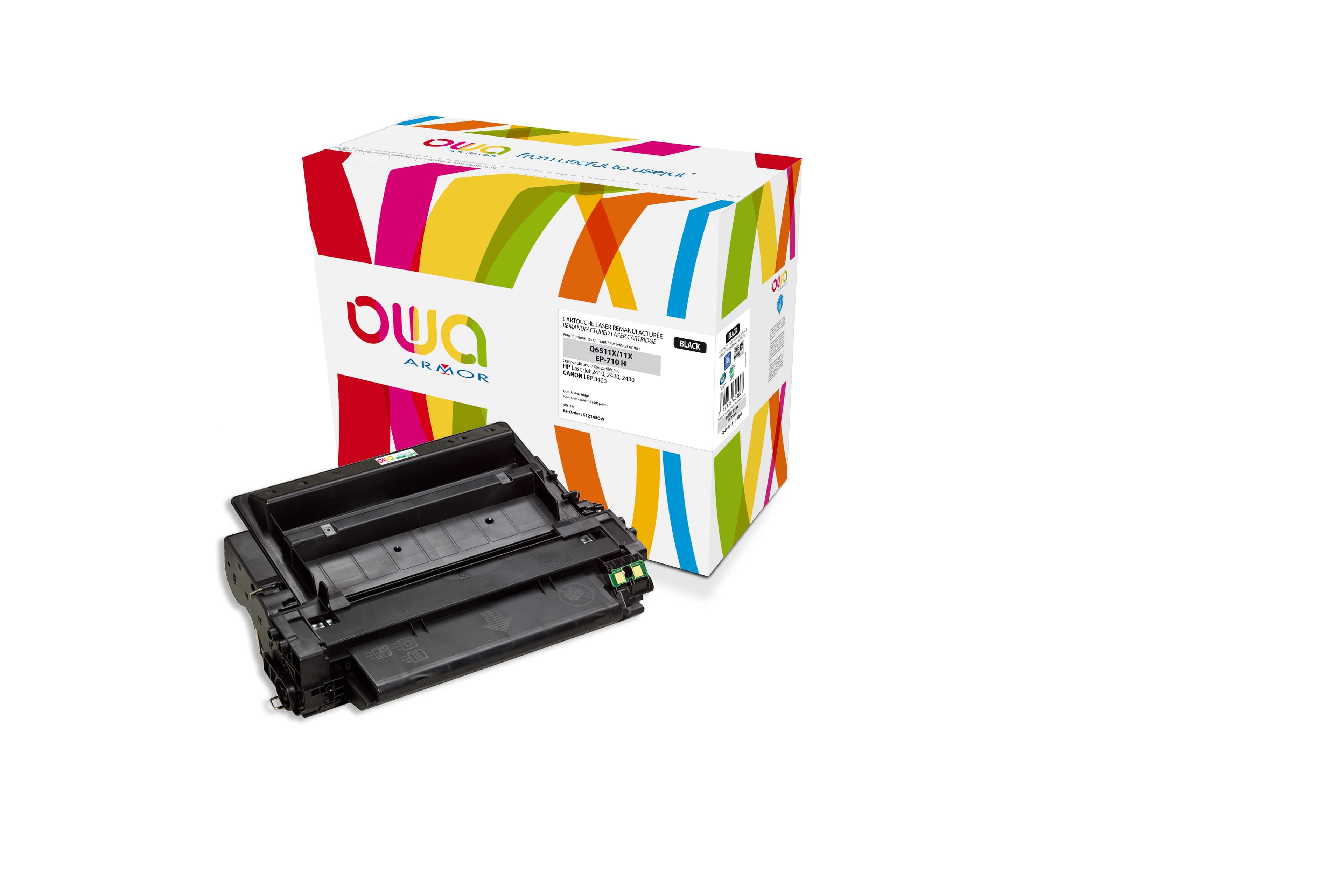 OWA Armor toner kompatibilní s HP LJ 2410 HC, Q6511X, 12000st, černá black