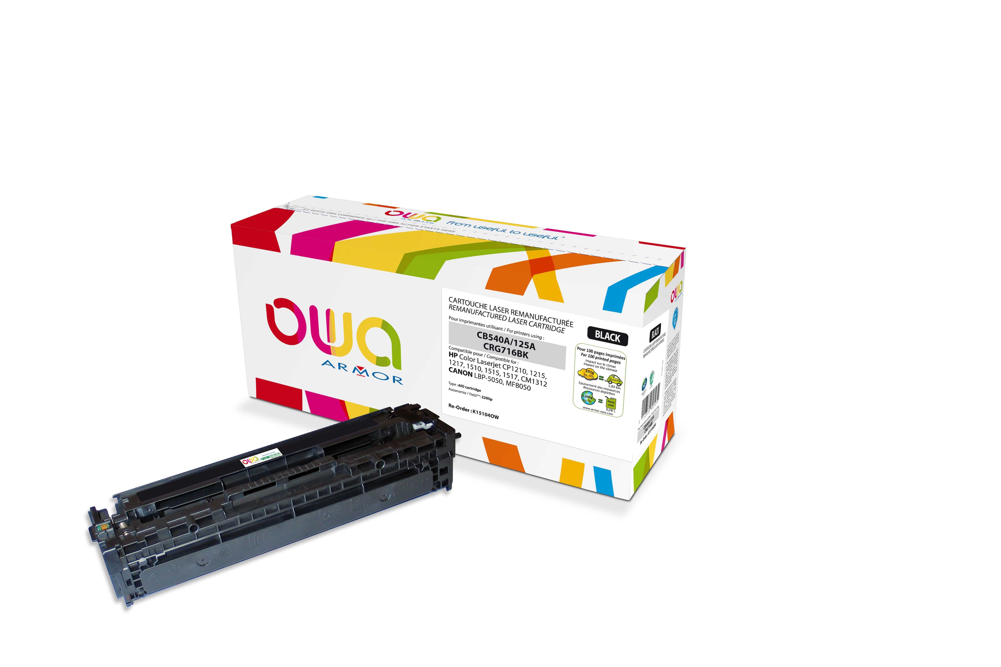 OWA Armor toner kompatibilní s HP CB540A, 2200st, černá black