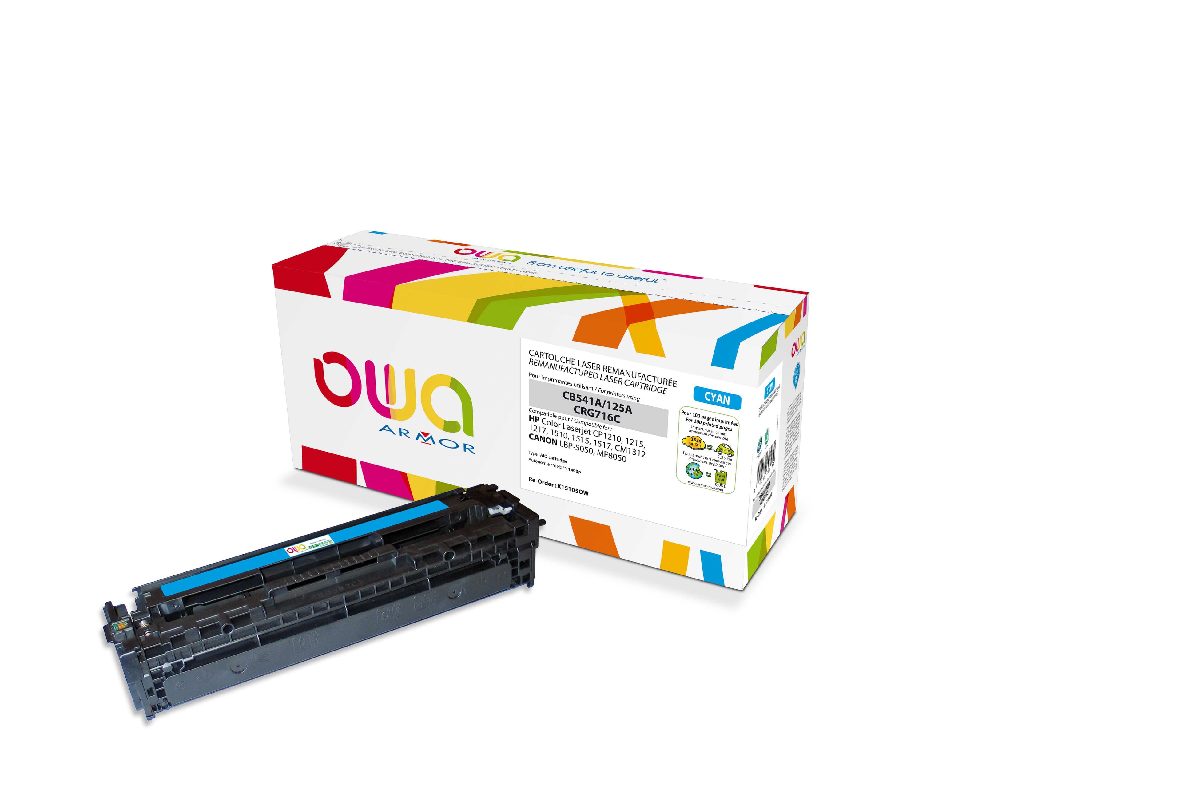 OWA Armor toner kompatibilní s HP CB541A, 1400st, modrá