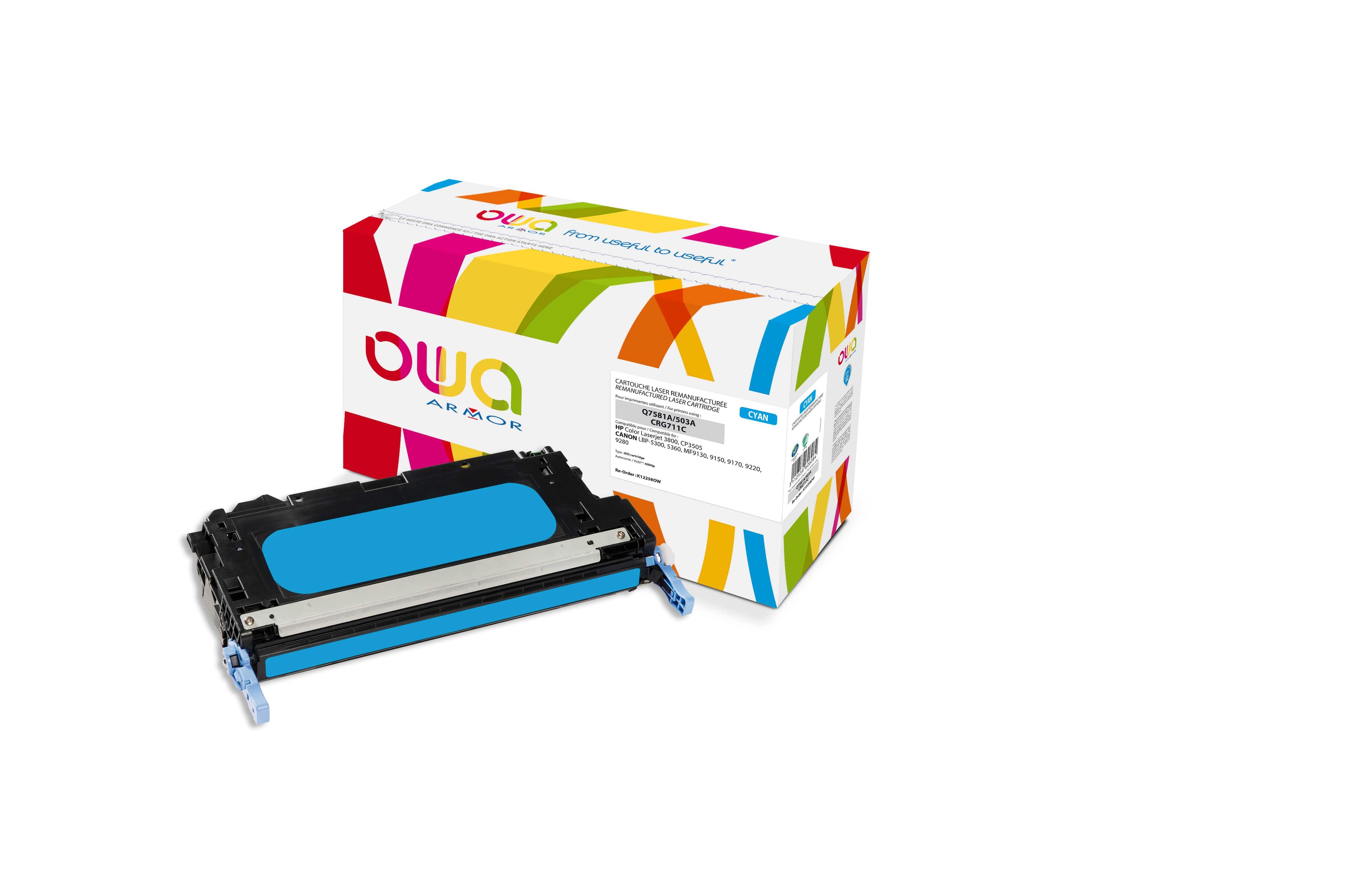 OWA Armor toner kompatibilní s HP Q7581A, 6000st, modrá