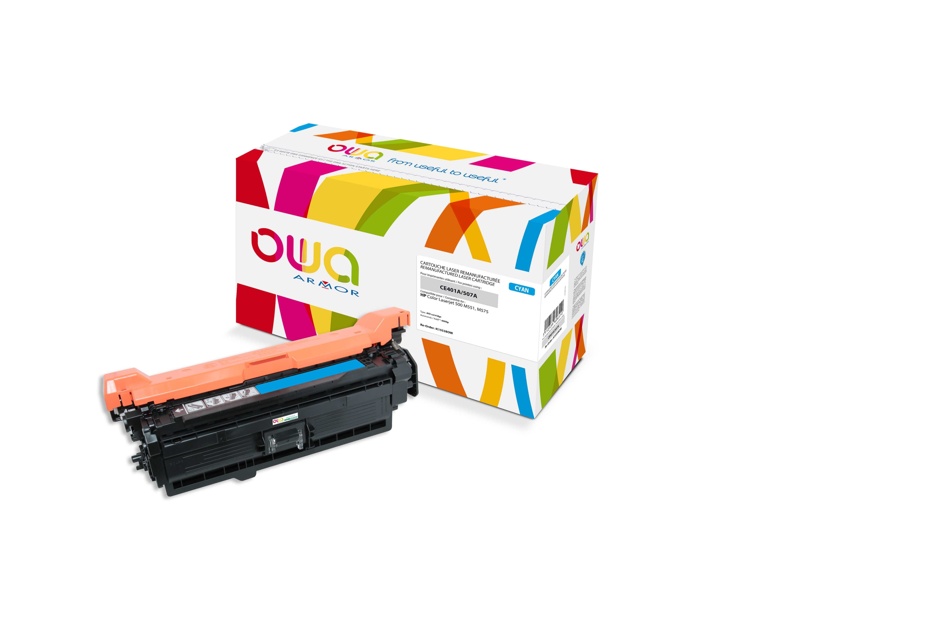 OWA Armor toner kompatibilní s HP CE401A, 6000st, modrá