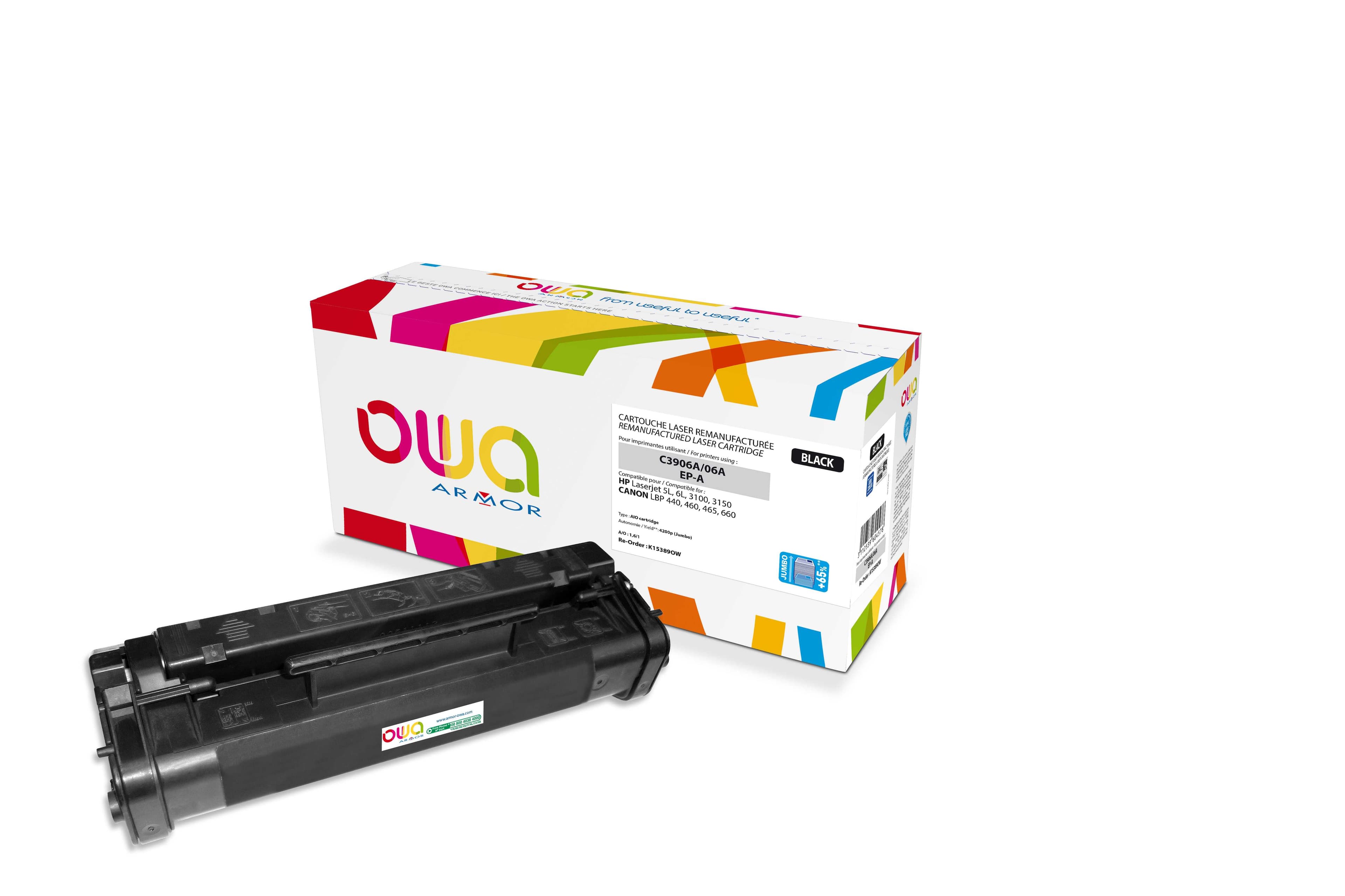 OWA Armor toner kompatibilní s HP LJ5L EPP, C3906A, 4200st, JUMBO, černá black