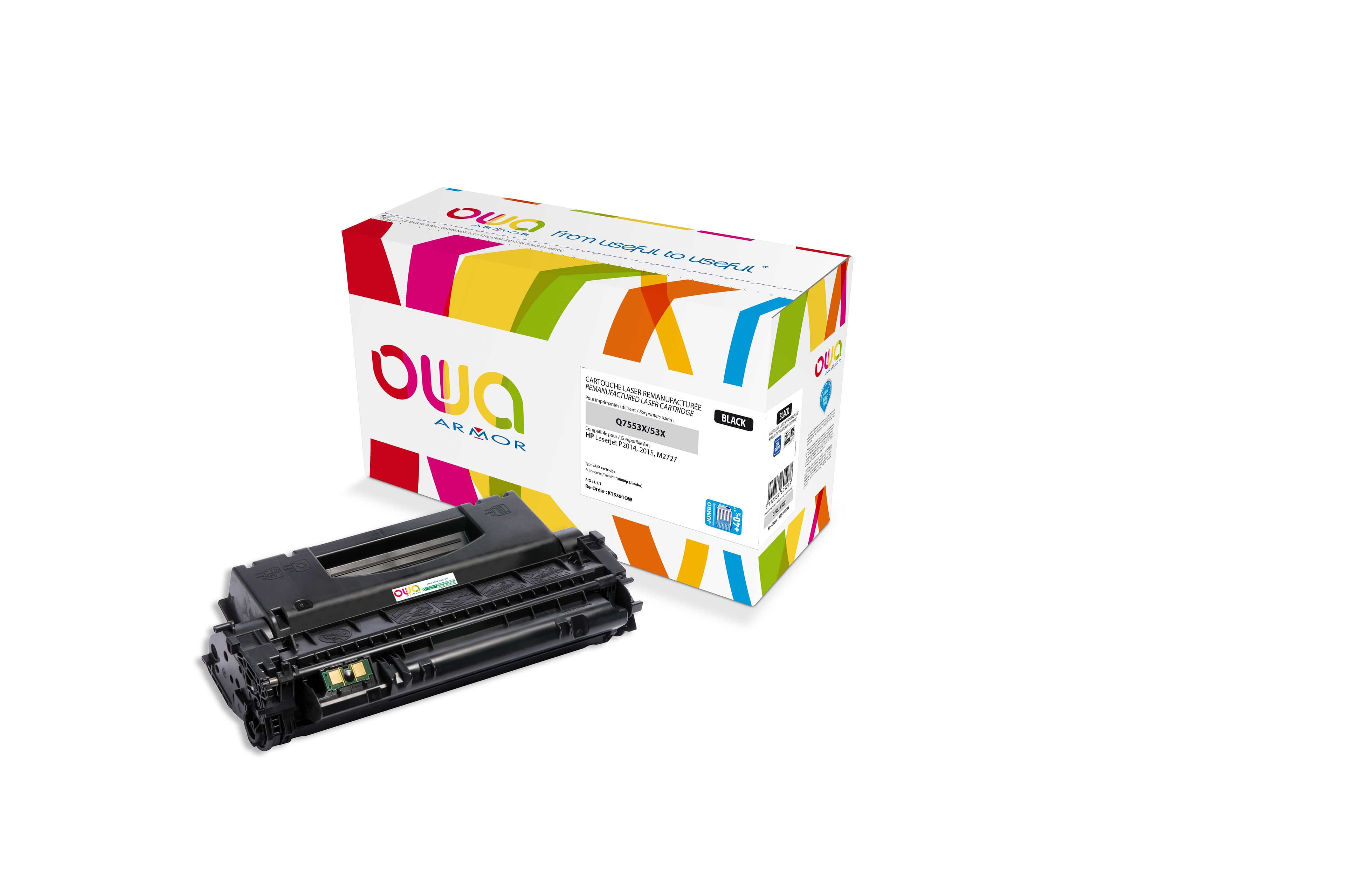 OWA Armor toner kompatibilní s HP LJ P 2015, Q7553X, 10000st, JUMBO, černá black