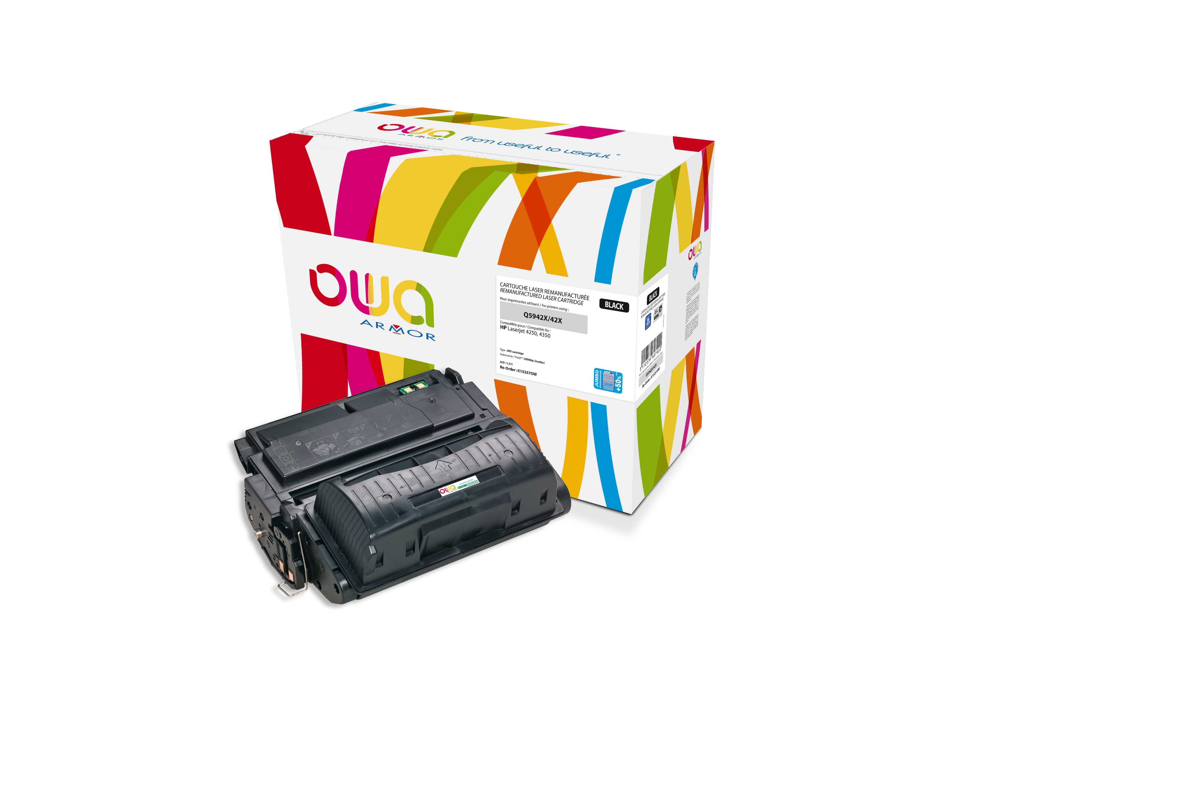 OWA Armor toner kompatibilní s HP LJ 4250, Q5942X, 30000st, JUMBO, černá black