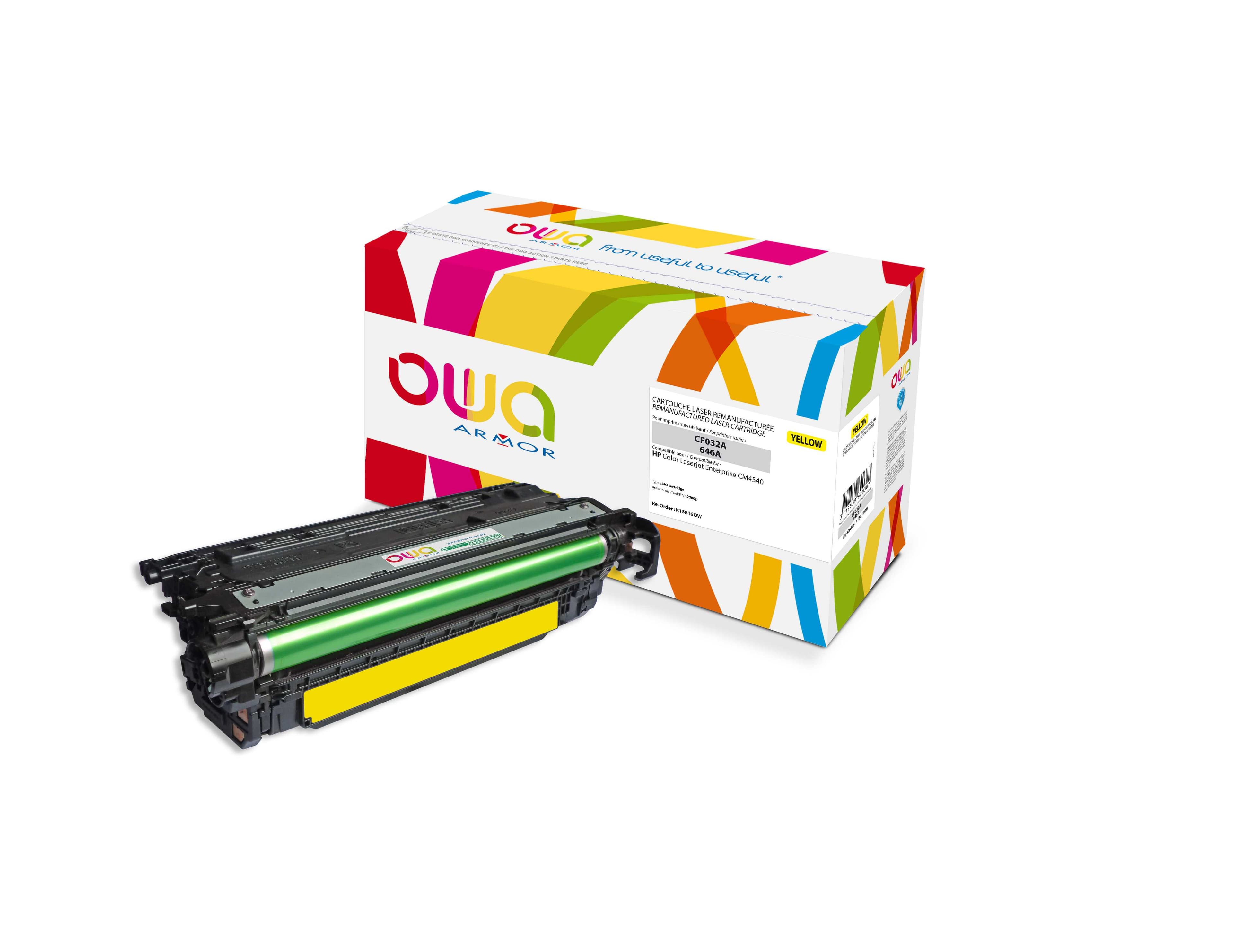 OWA Armor toner kompatibilní s HP CF032A, 12500st, žlutá yellow