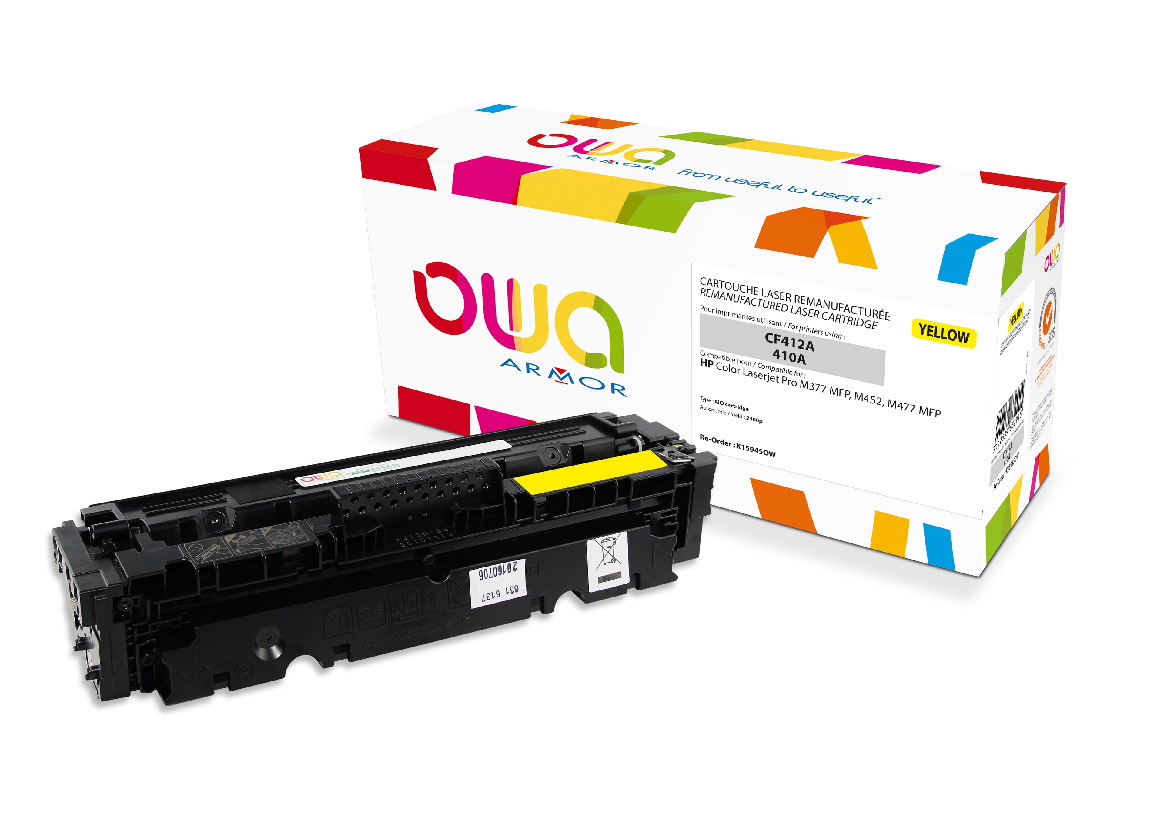 OWA Armor toner kompatibilní s HP CF412A, 2300st, žlutá yellow