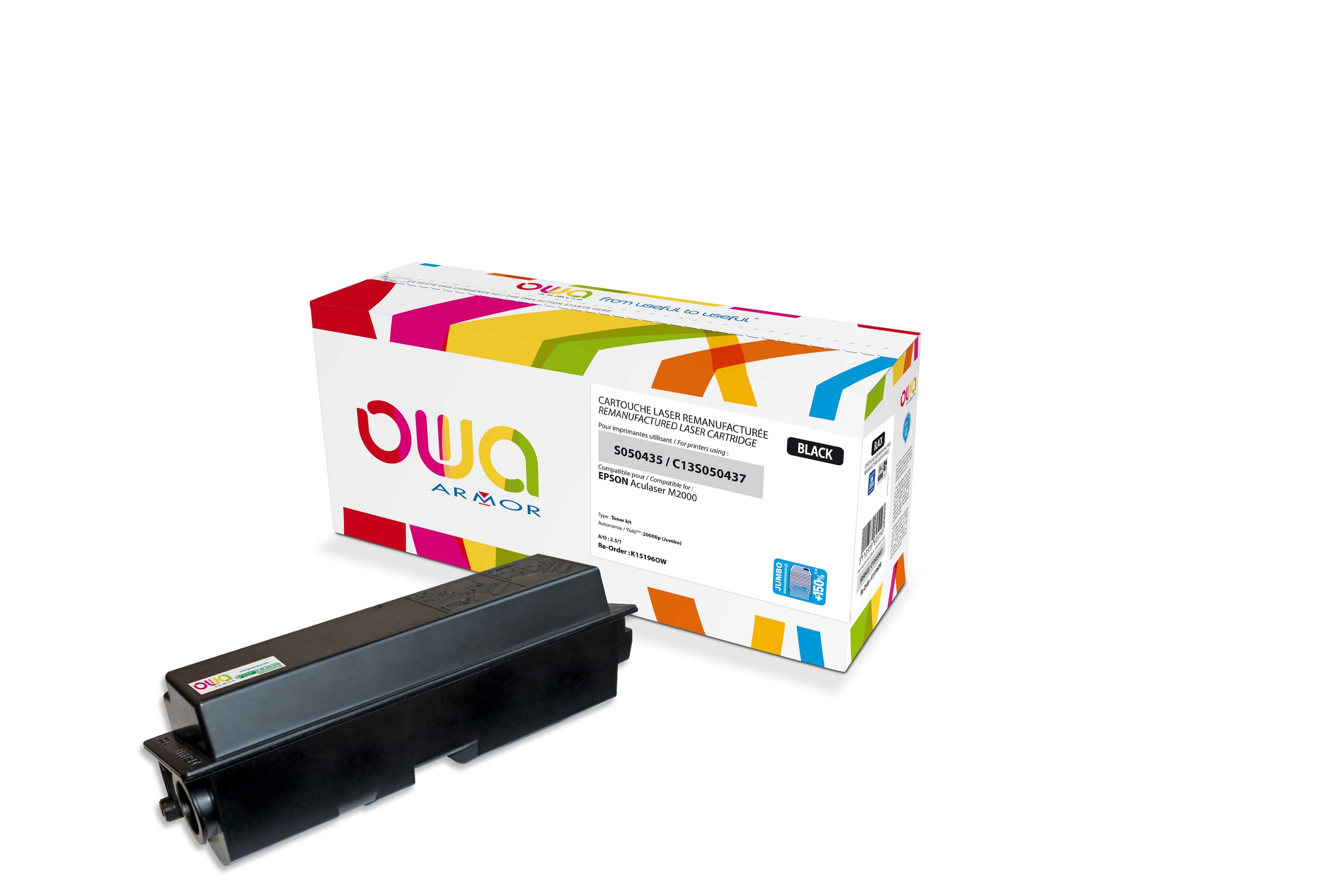 OWA Armor toner kompatibilní s EPSON M2000, S050437, 20000st, JUMBO, černá black