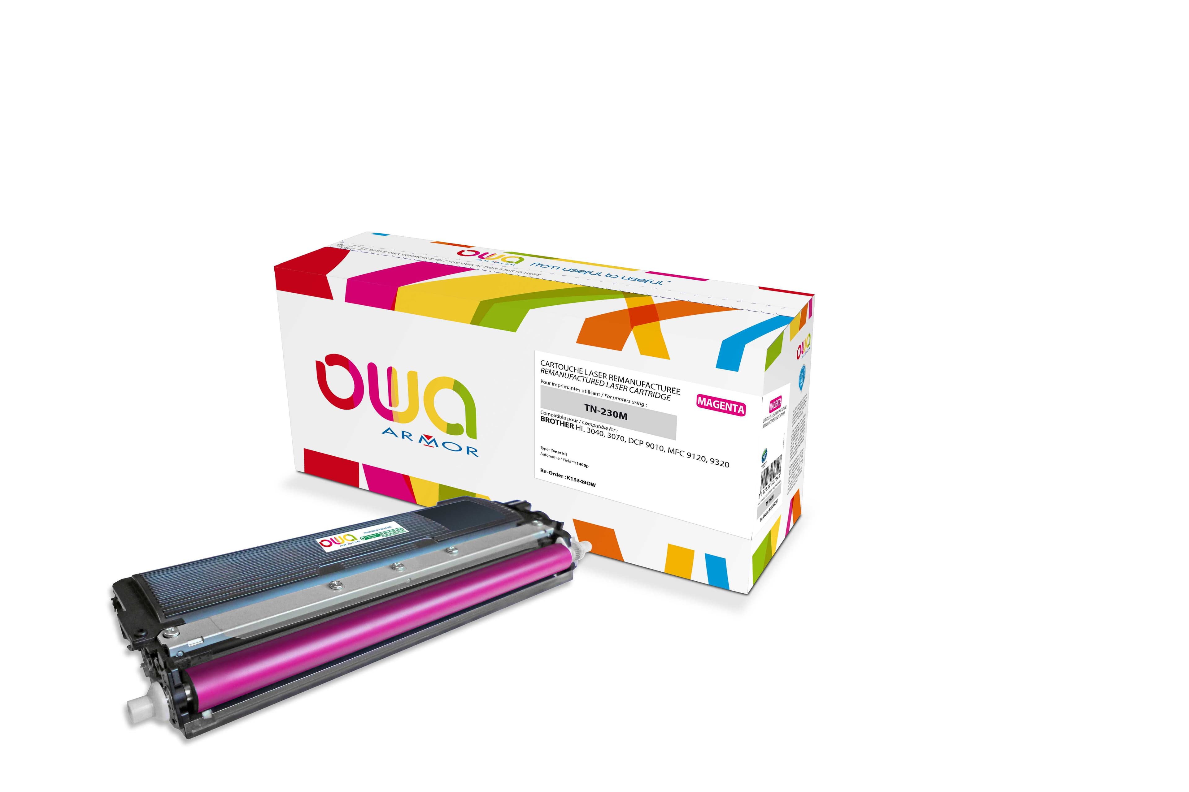 OWA Armor toner kompatibilní s Brother TN-230M, 1400st, červená magenta