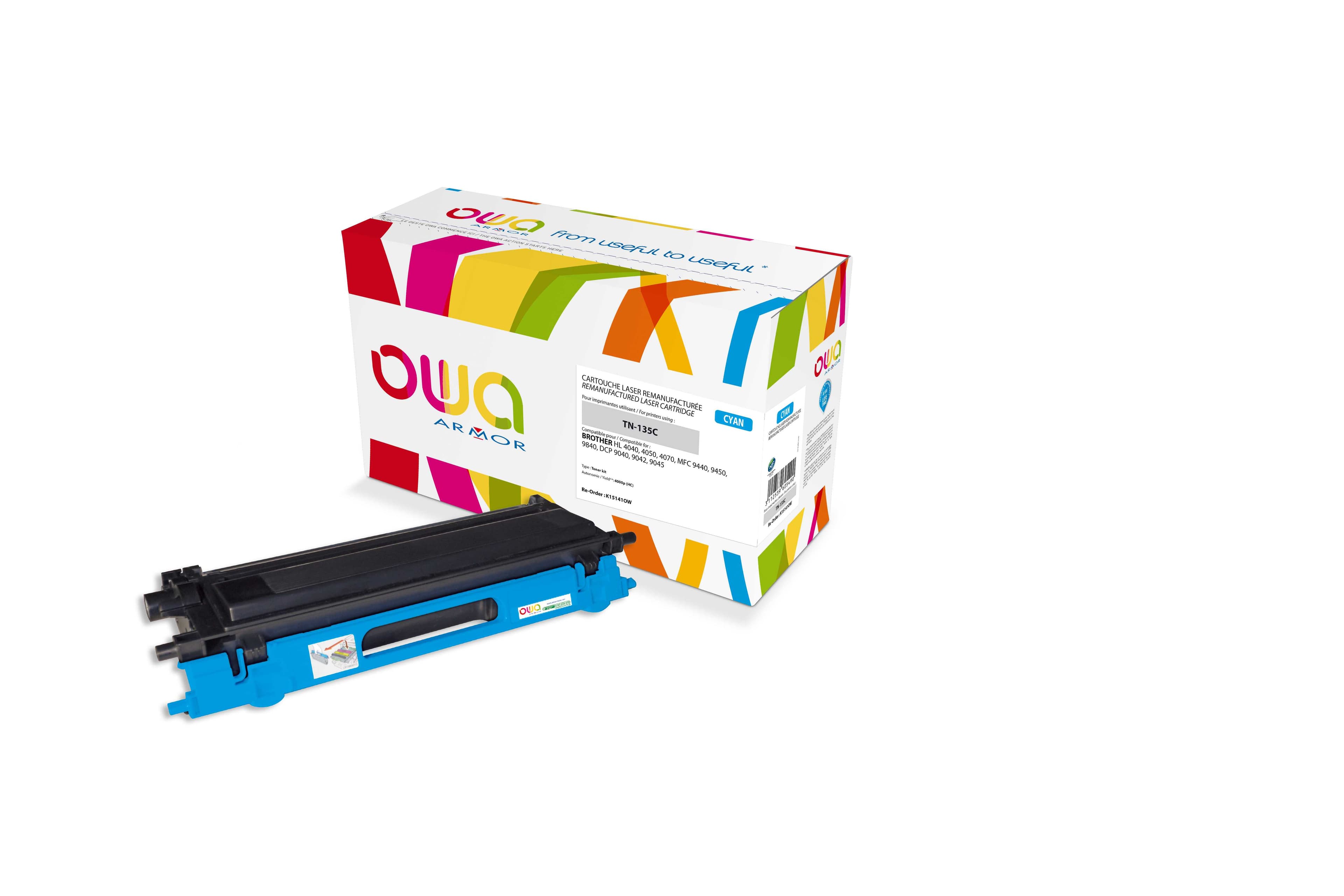 OWA Armor toner kompatibilní s Brother TN-135C, 4000st, modrá