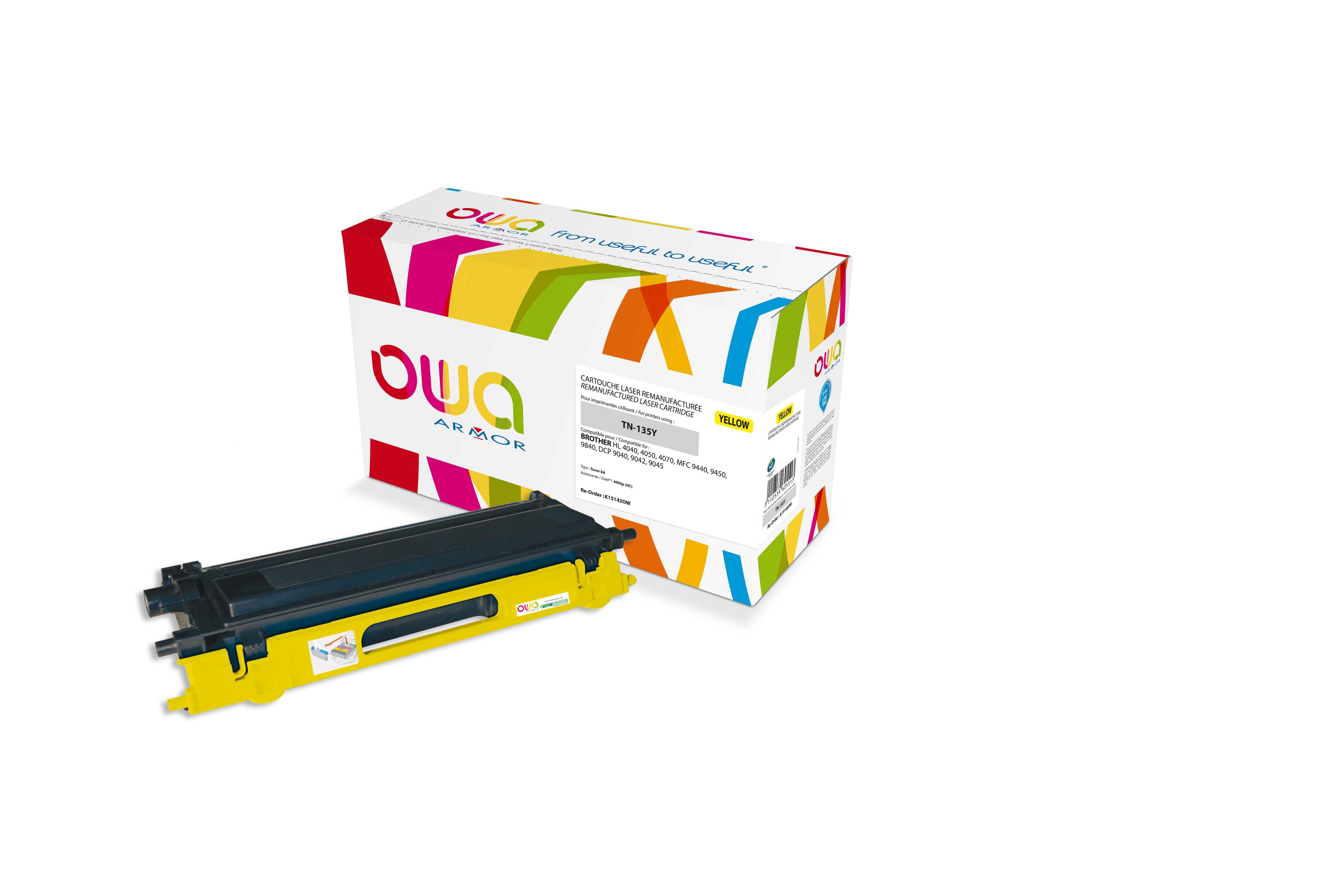 OWA Armor toner kompatibilní s Brother TN-135Y, 4000st, žlutá yellow