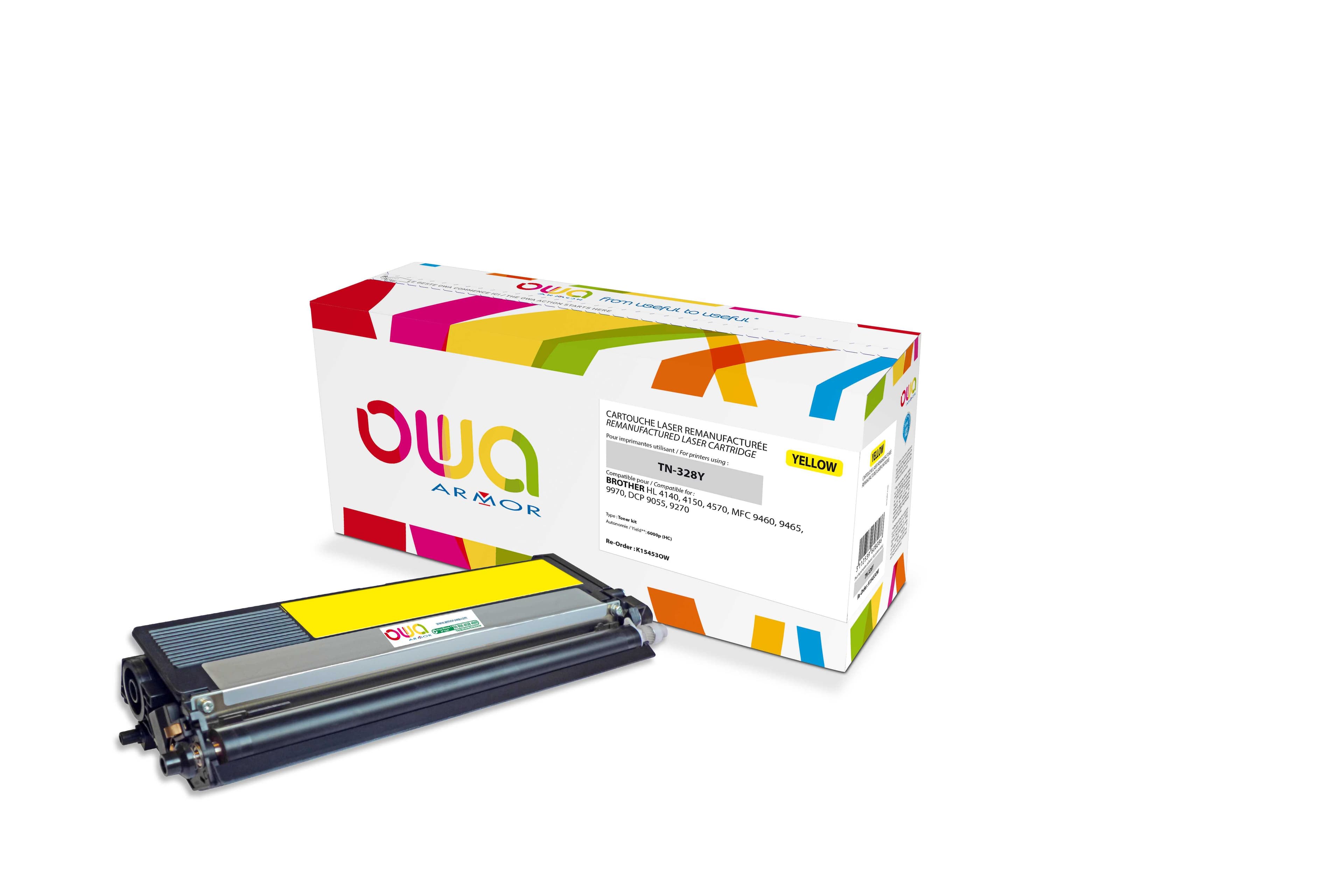 OWA Armor toner kompatibilní s Brother TN-328Y, 6000st, žlutá yellow
