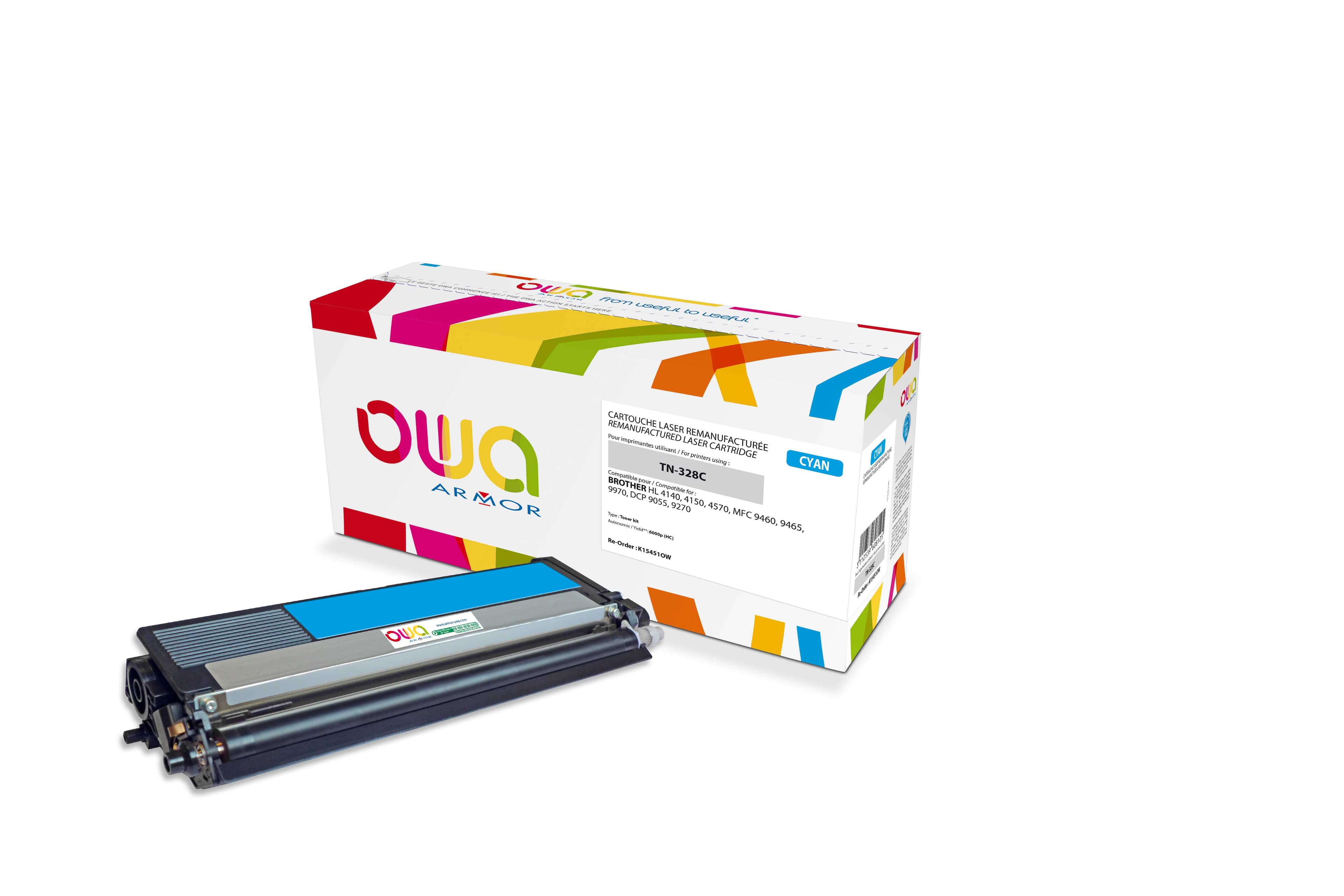 OWA Armor toner kompatibilní s Brother TN-328C, 6000st, modrá