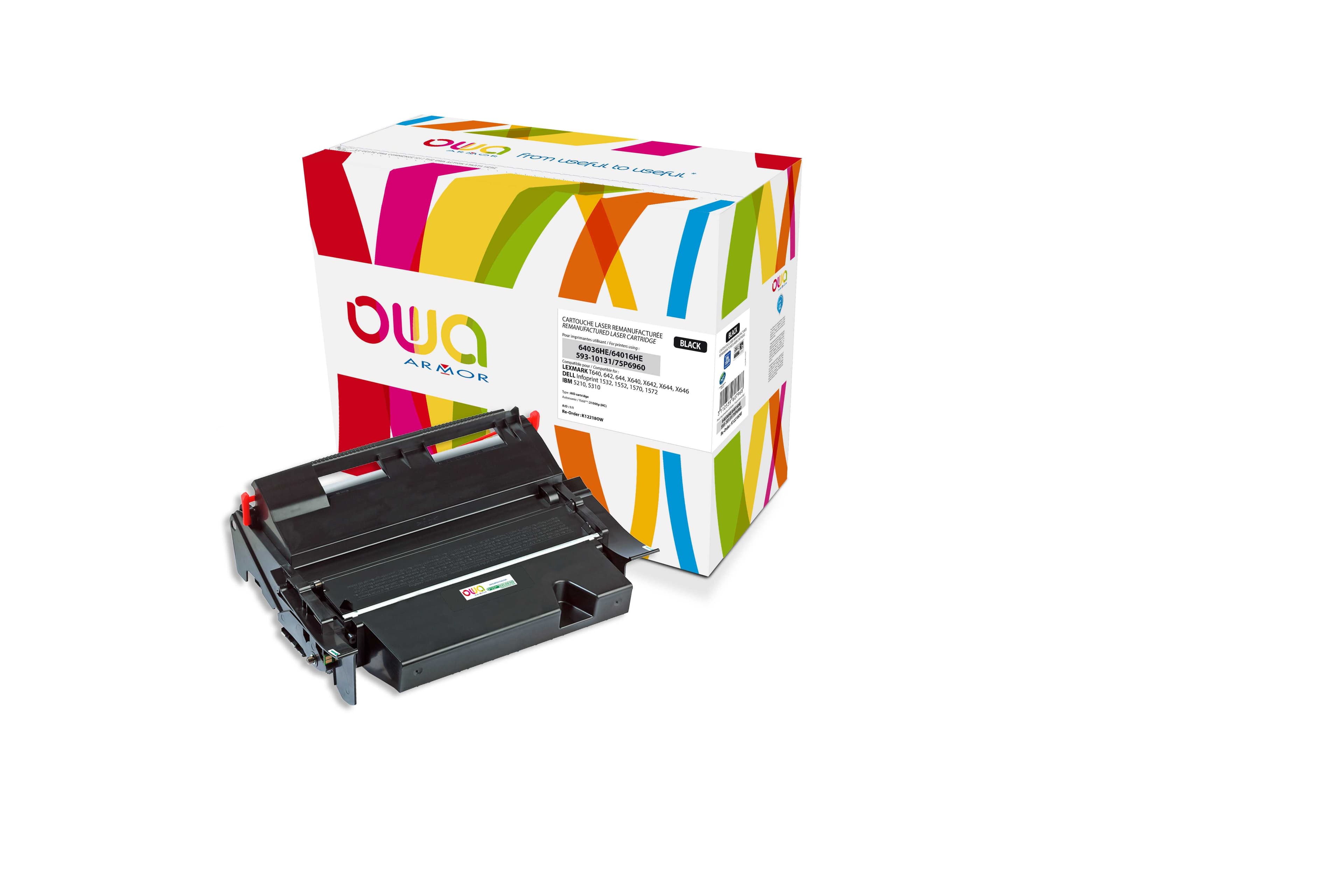 OWA Armor toner kompatibilní s Lexmark T640, 64036HE, 21000st, černá black