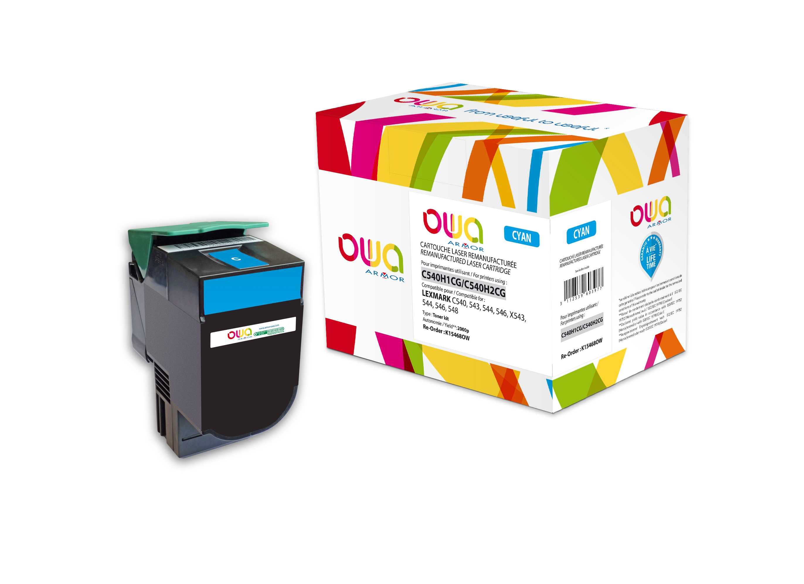 OWA Armor toner kompatibilní s Lexmark C540H1CG, 2000st, modrá