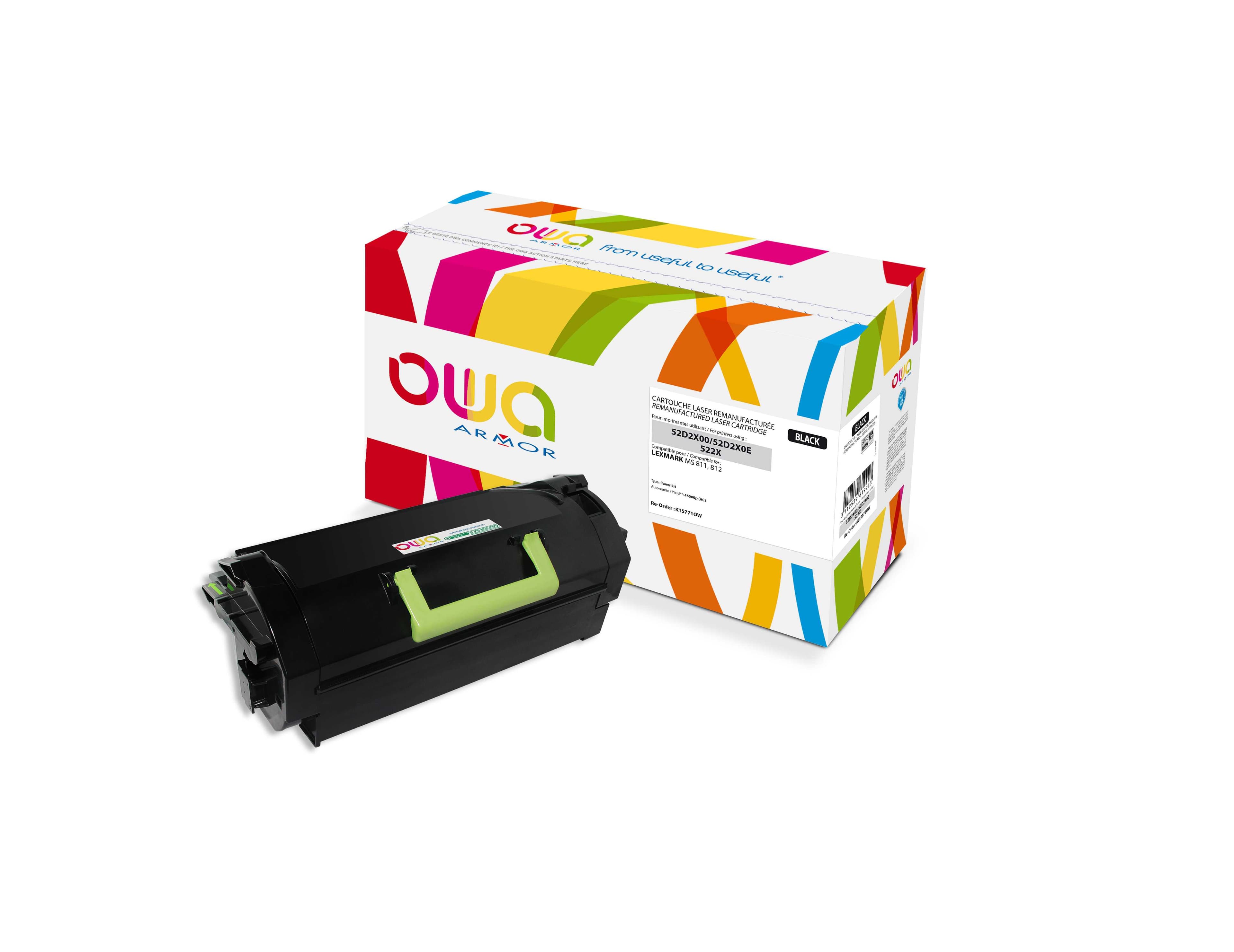 OWA Armor toner kompatibilní s Lexmark MS 811, 52D2X00, 45000st, černá black