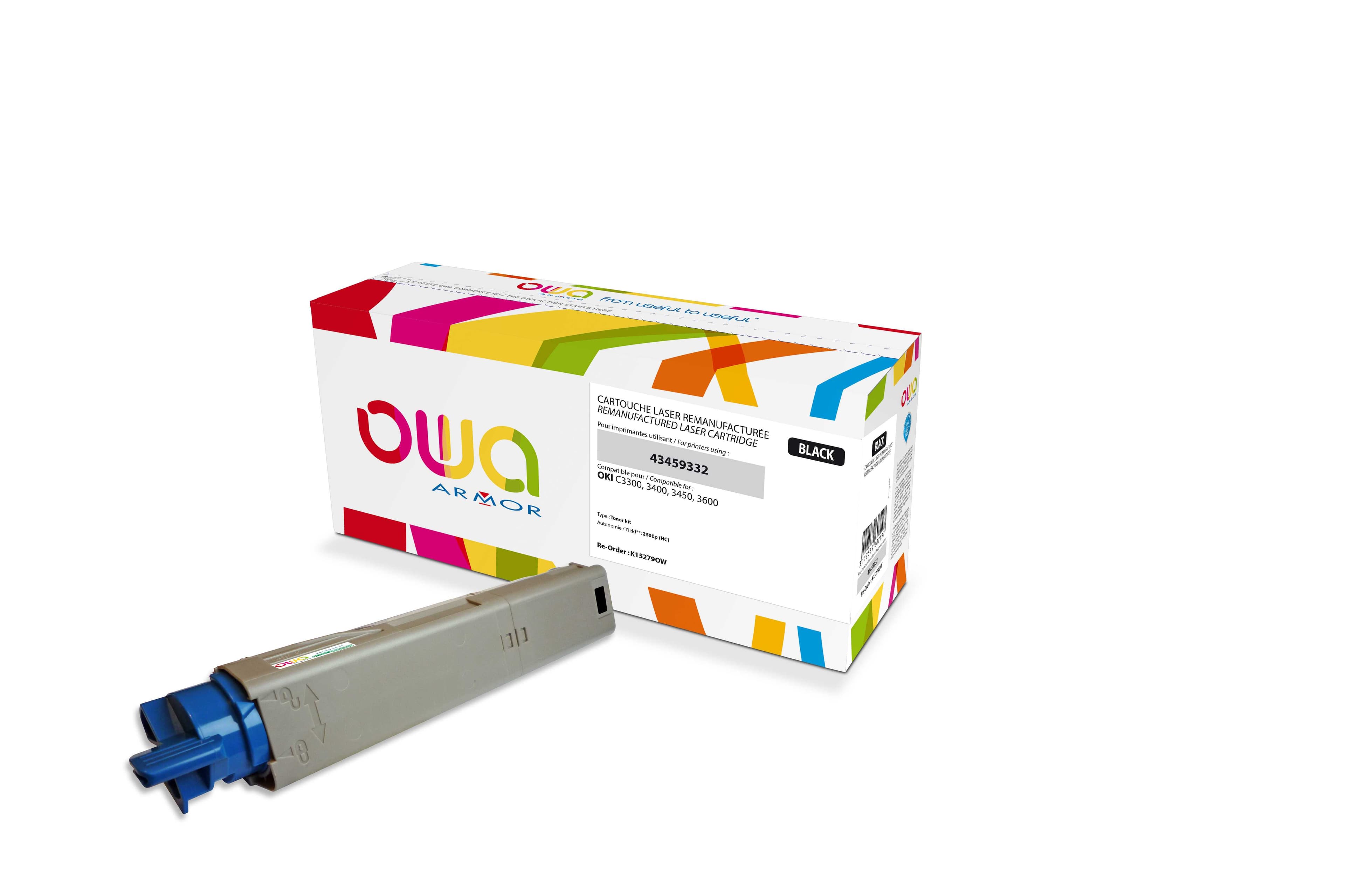 OWA Armor toner kompatibilní s OKI 43459332, 2500st, černá black