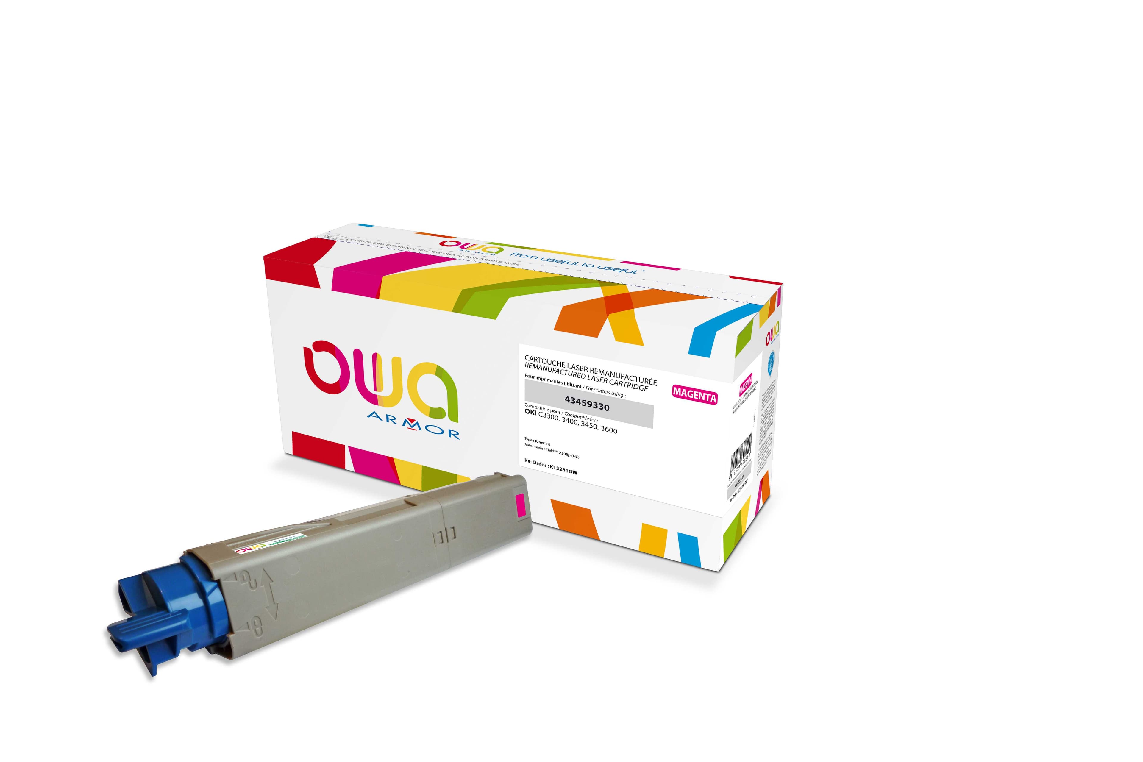 OWA Armor toner kompatibilní s OKI 43459330, 2500st, červená magenta