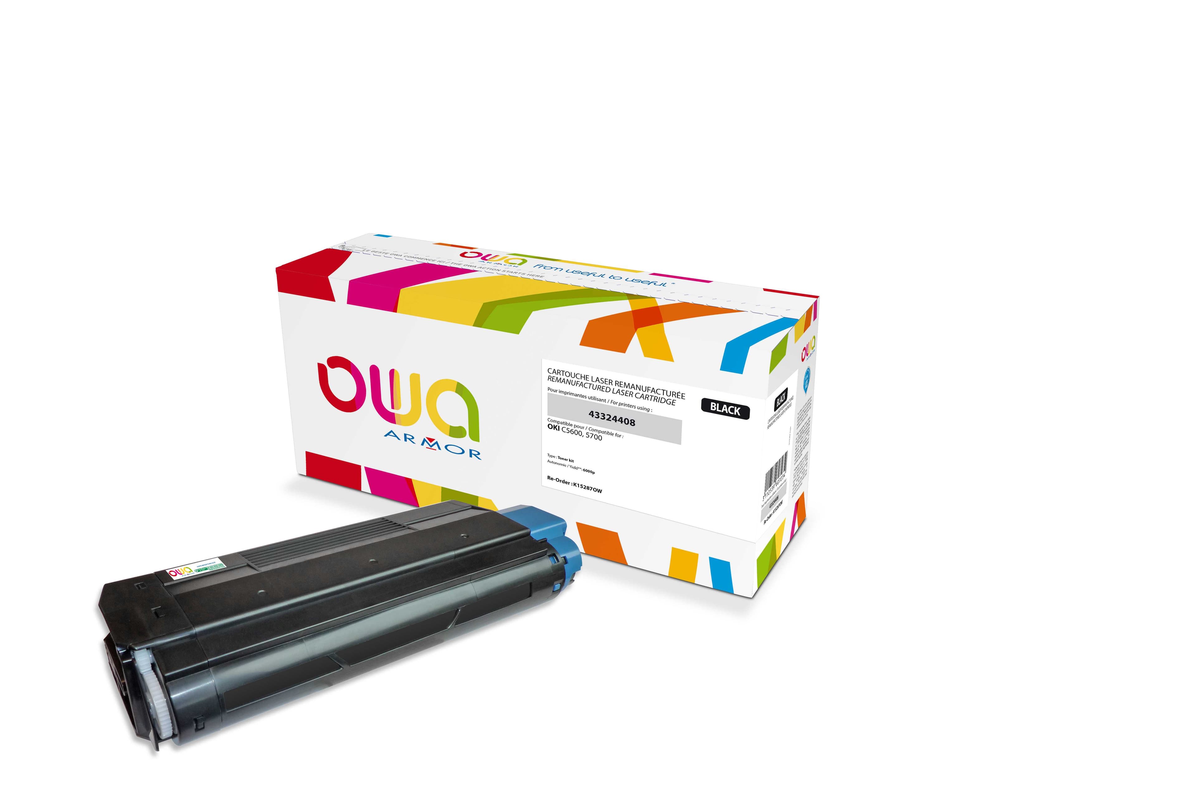 OWA Armor toner kompatibilní s OKI 43324408, 6000st, černá black