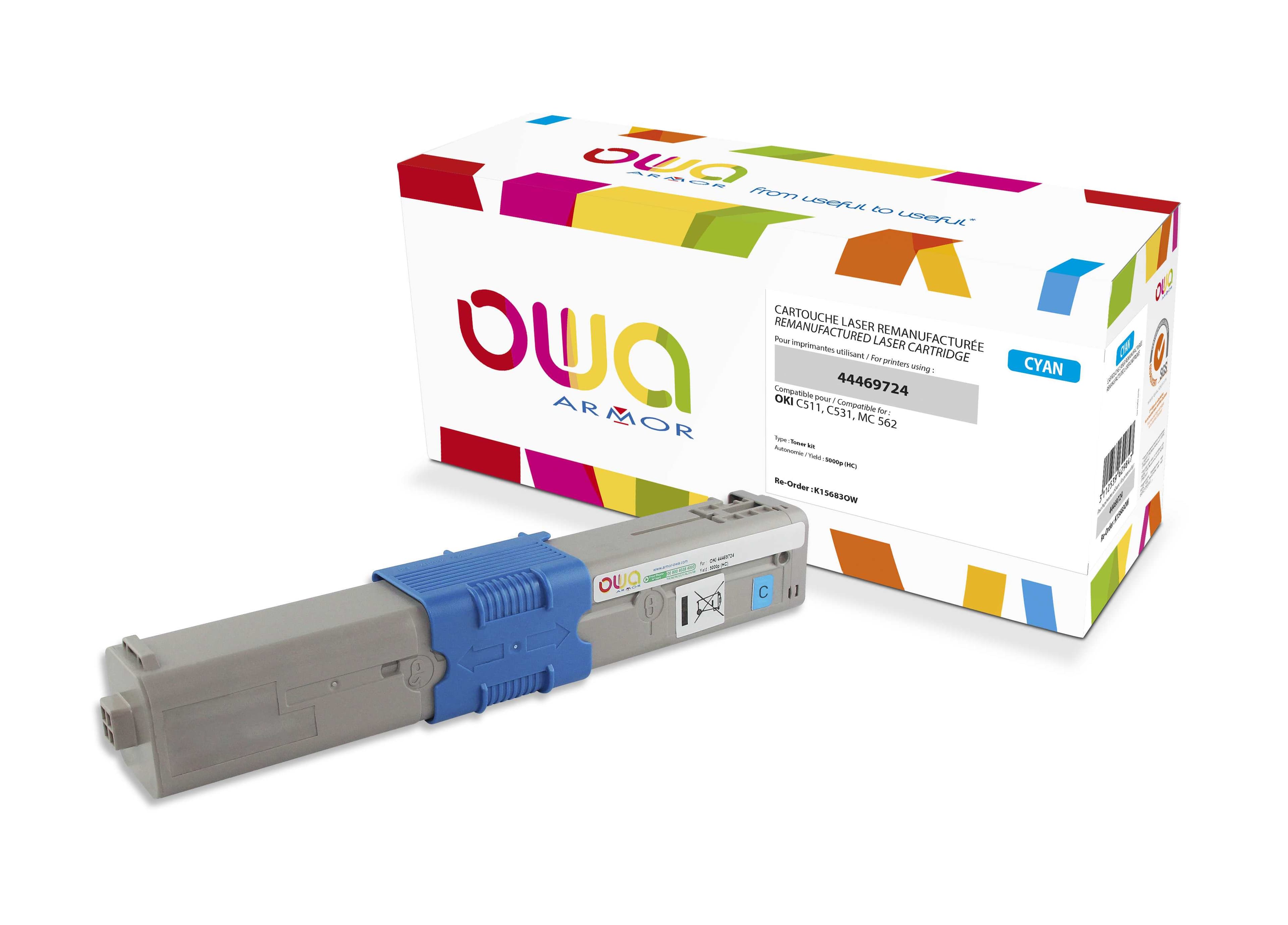OWA Armor toner kompatibilní s OKI 44469724, 5000st, modrá