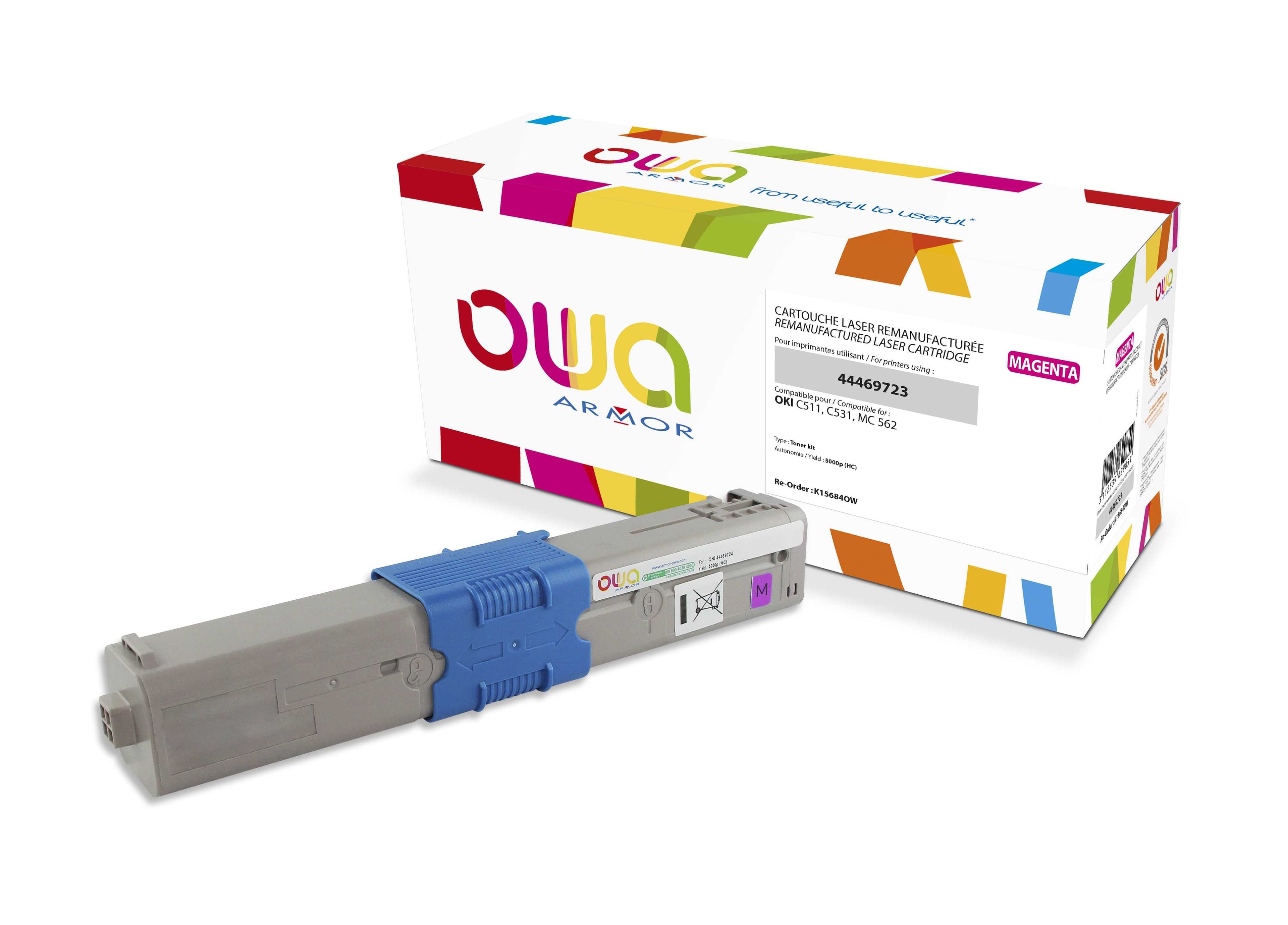 OWA Armor toner kompatibilní s OKI 44469723, 5000st, červená magenta