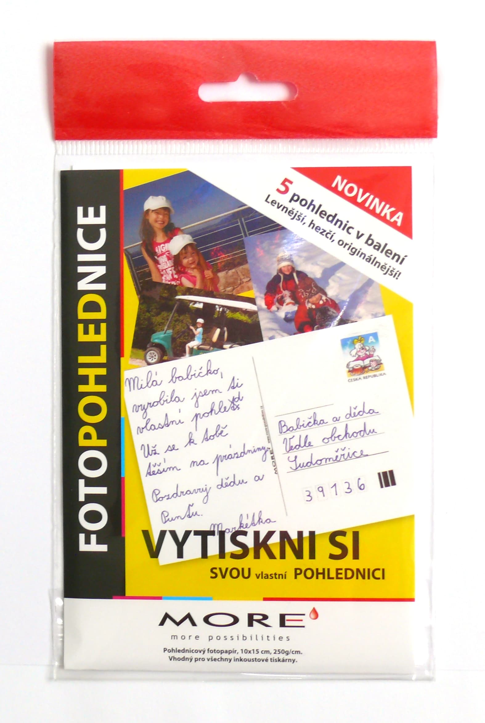 Fotopohlednice 250g m2, 10x15 cm, glossy, 5ks bal