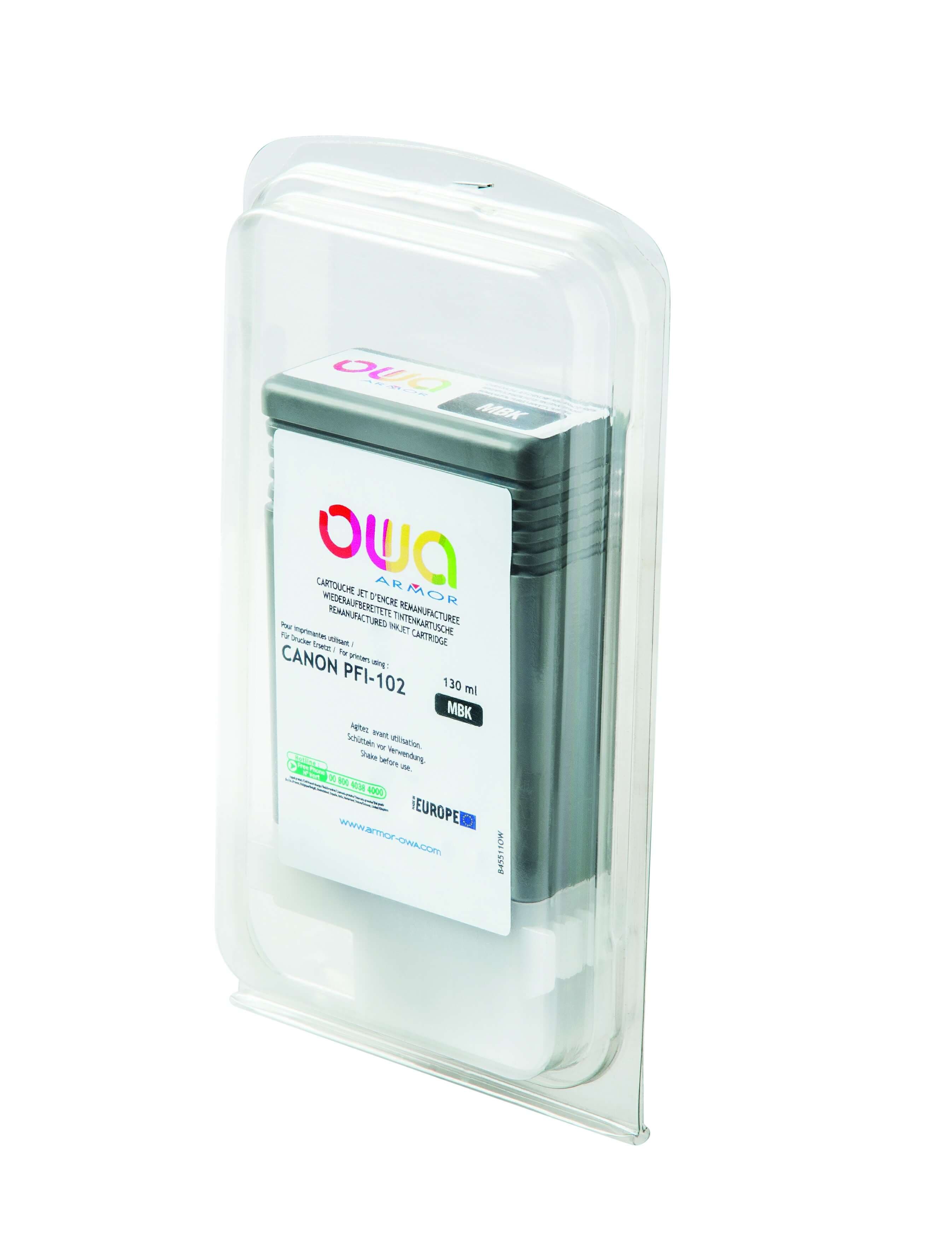 OWA Armor ink-jet kompatibilní s Canon iPF 500 600 černá mat, 130 ml, PFI102MBK