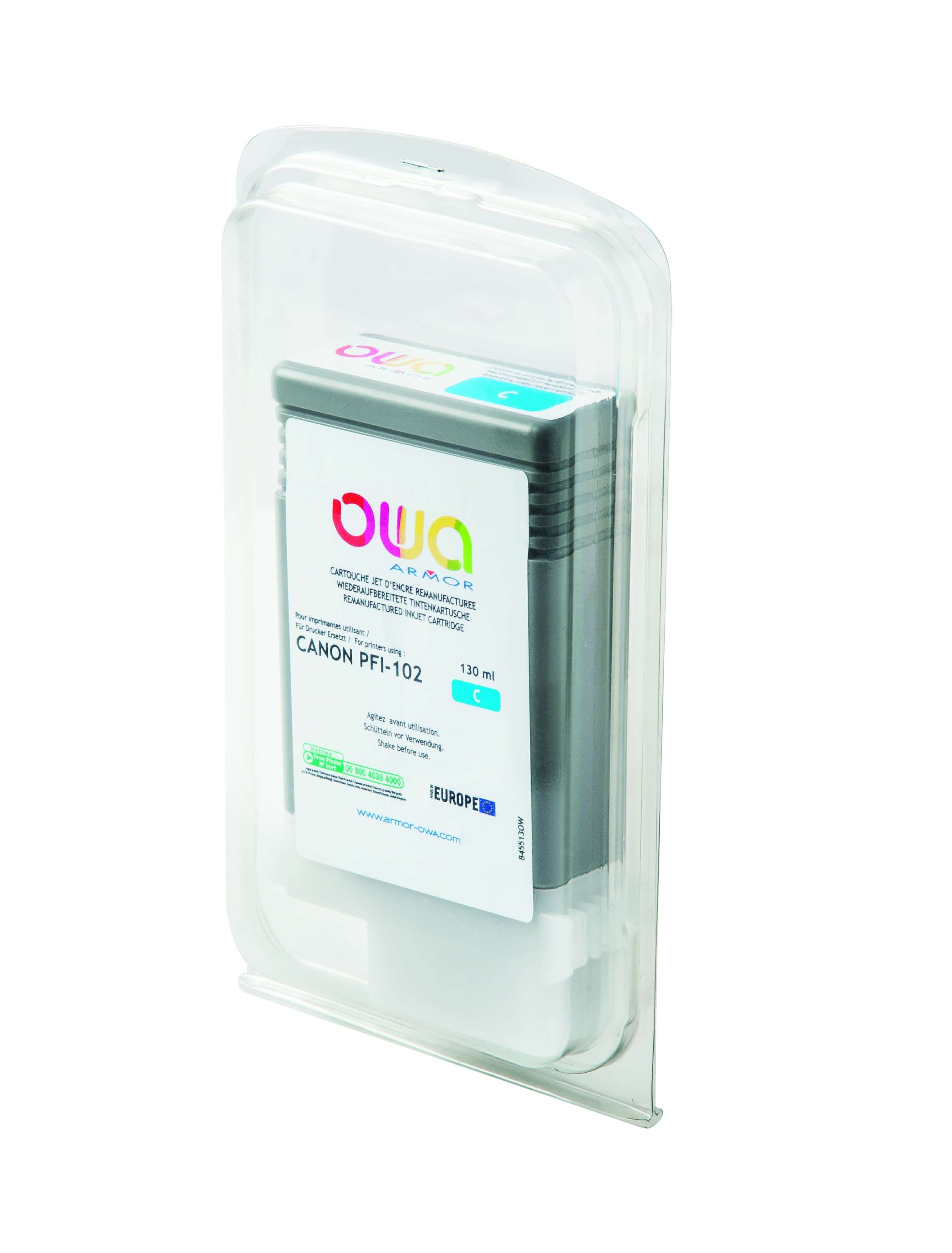 OWA Armor ink-jet kompatibilní s Canon iPF 500 600 cyan, 130ml, komp.s PFI102C