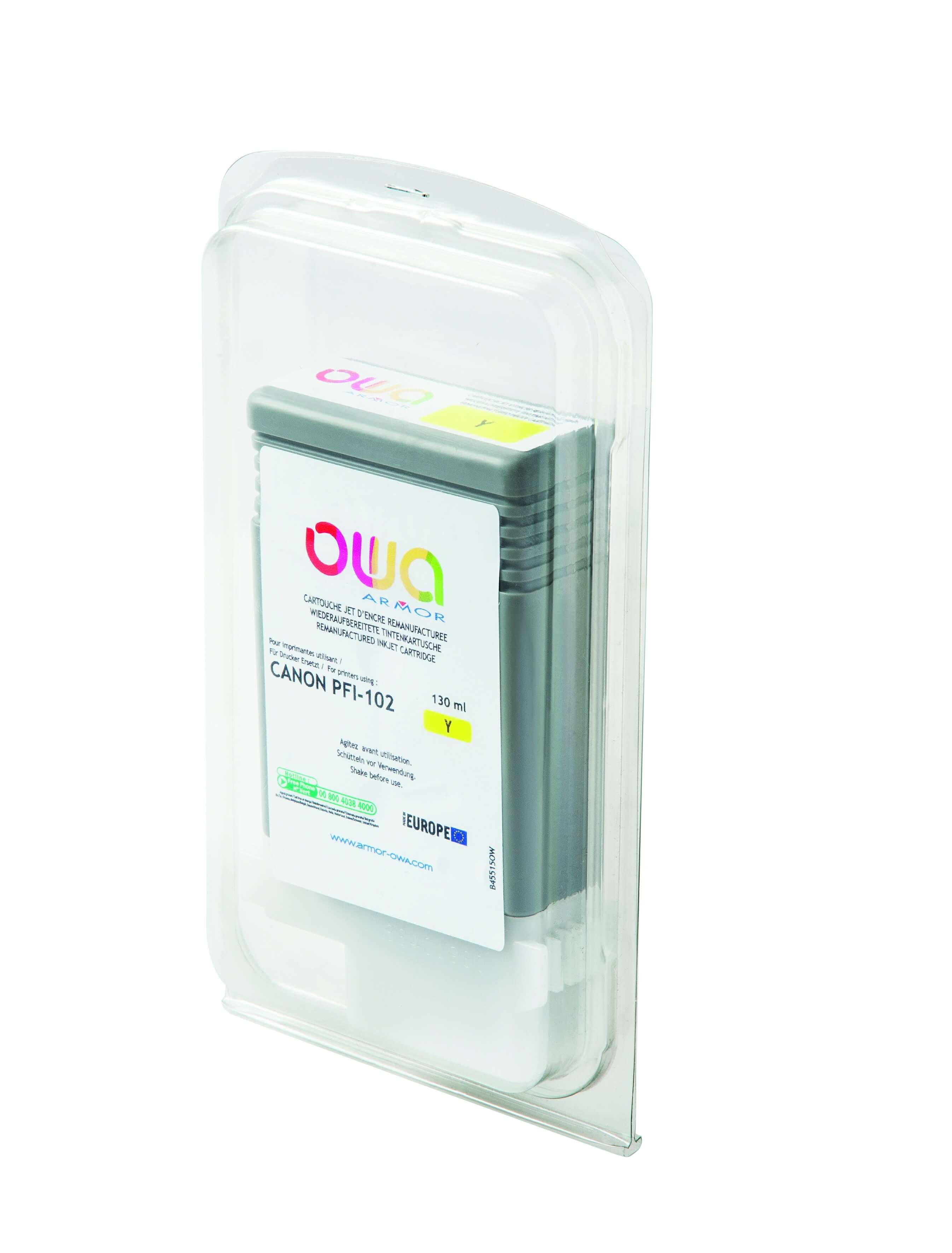 OWA Armor ink-jet kompatibilní s Canon iPF 500 600 yellow,130ml, kom.s PFI102Y