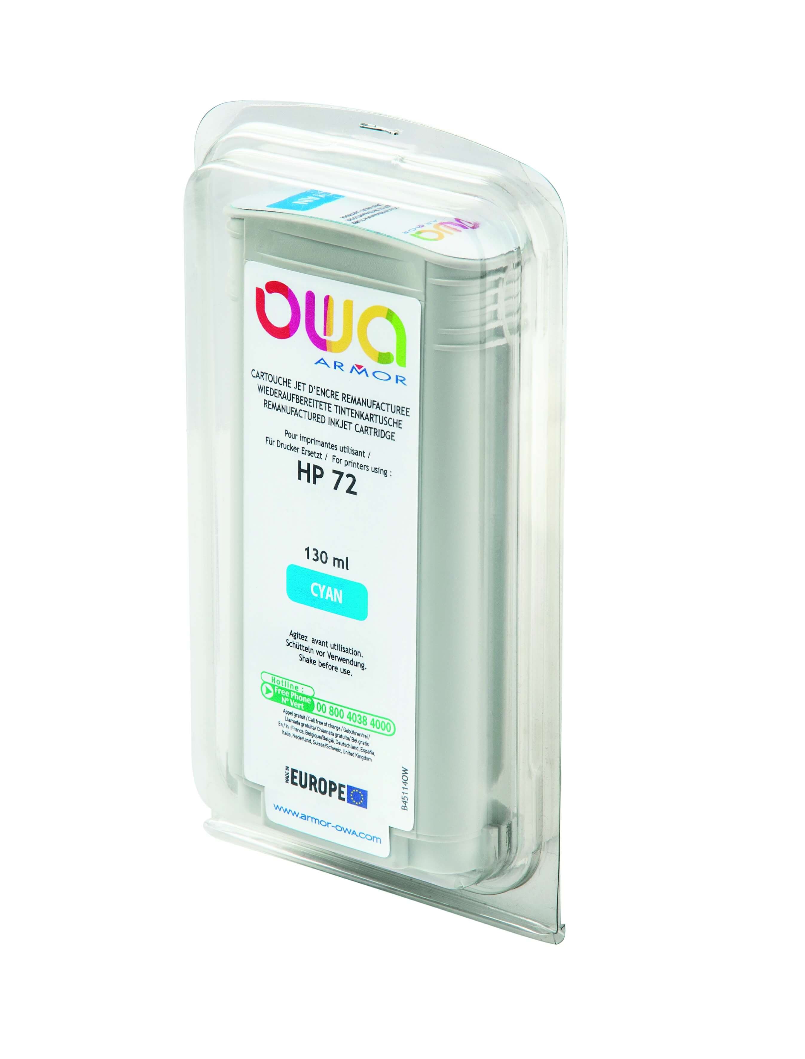 OWA Armor ink-jet kompatibilní s HP DJ T1100 cyan, 130ml, komp. s C9371A