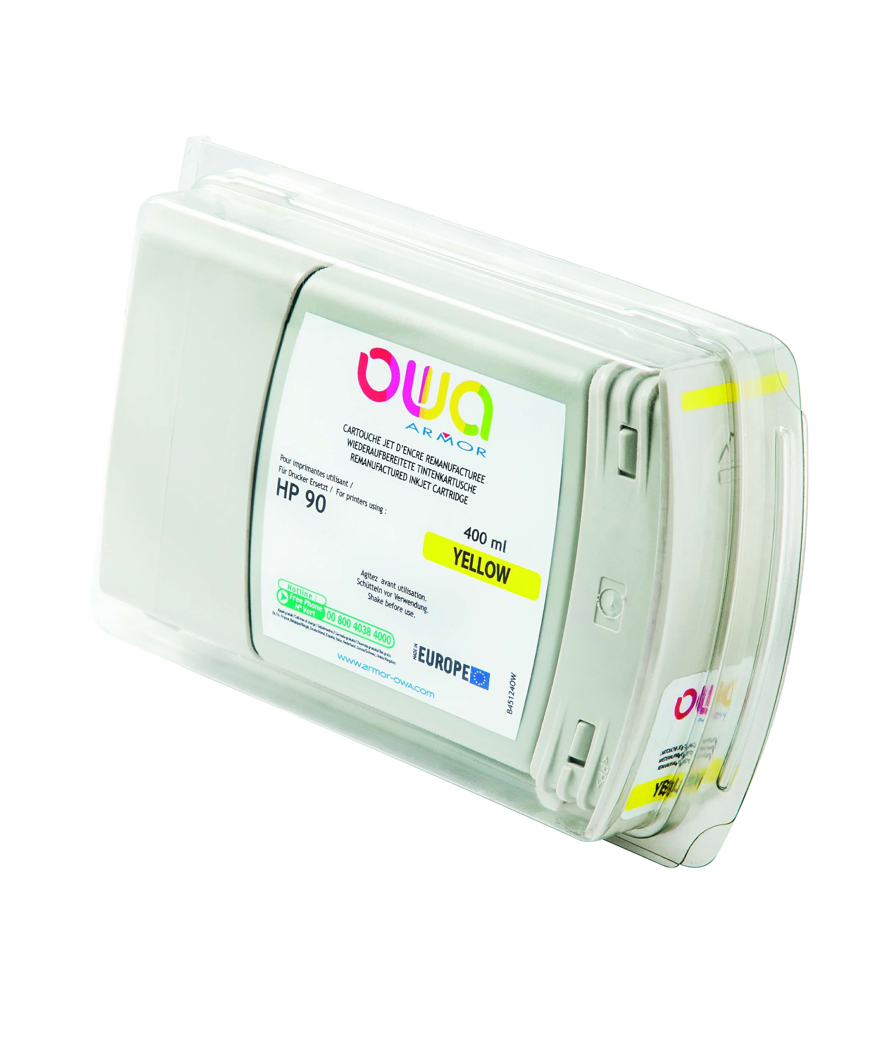 OWA Armor ink-jet kompatibilní s HP Design Jet 4000 yellow, 400ml, kom.s C5065A