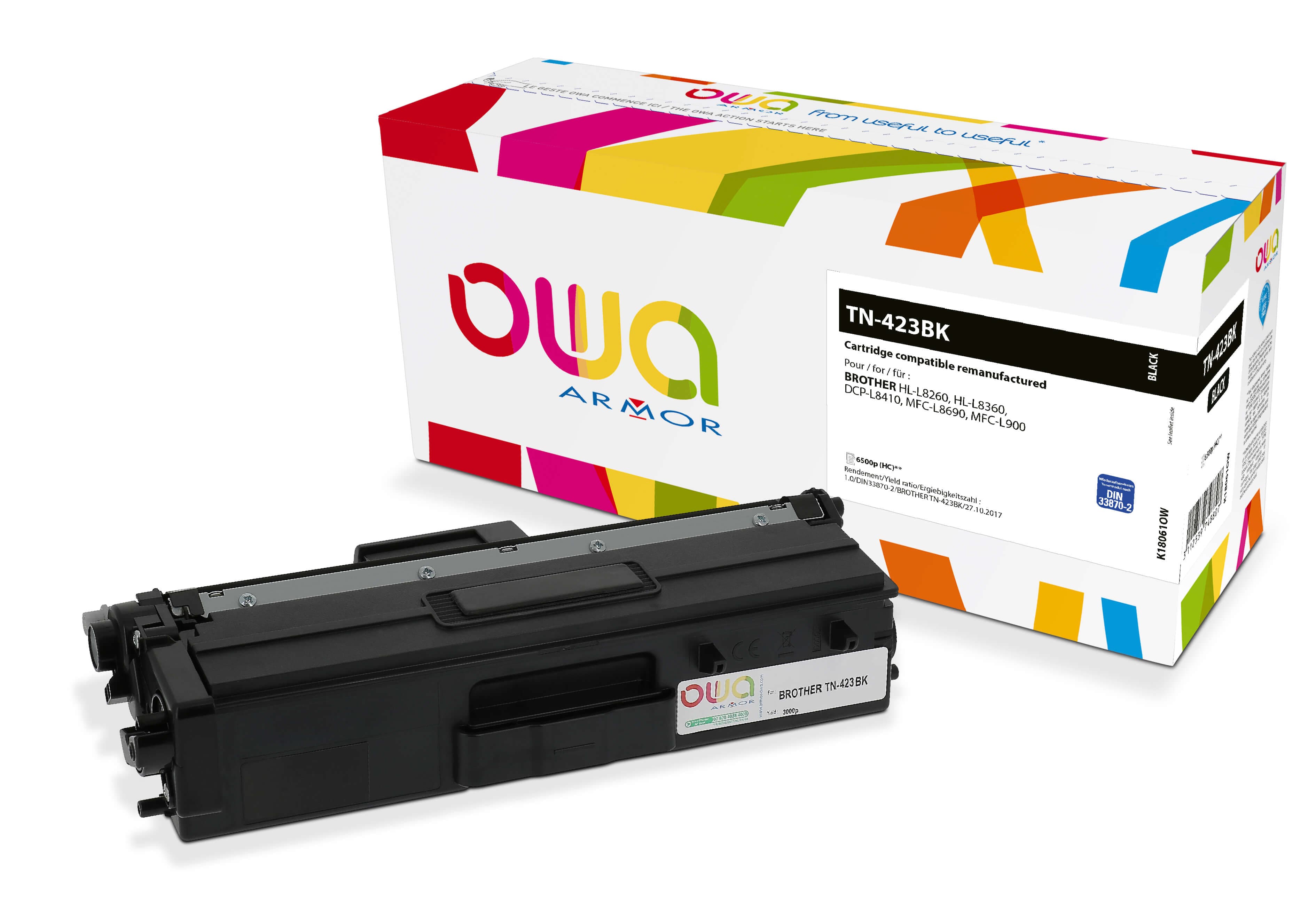 OWA Armor toner kompatibilní s Brother TN-423BK, 6500st, černá black