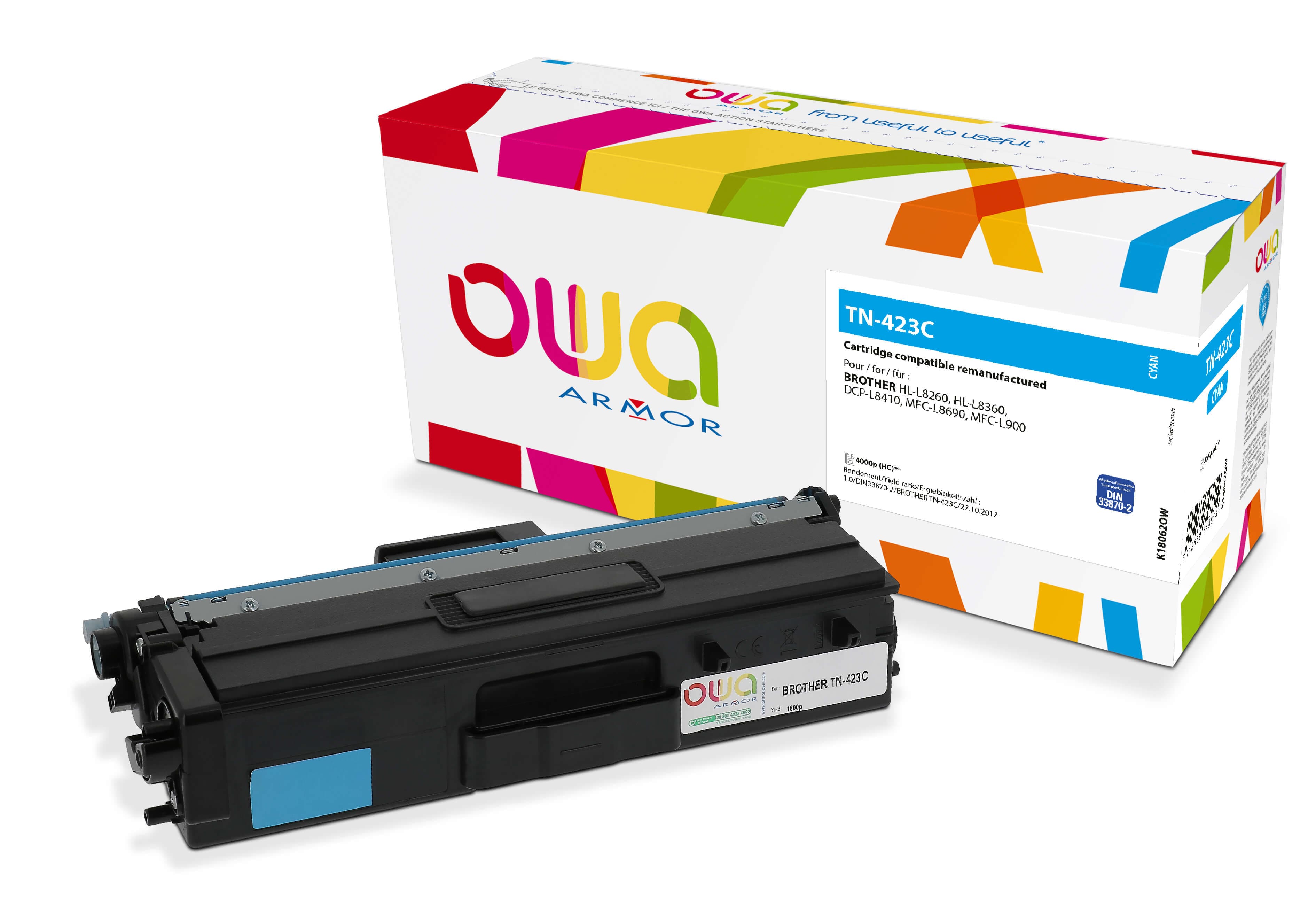 OWA Armor toner kompatibilní s Brother TN-423C, 4000st, modrá