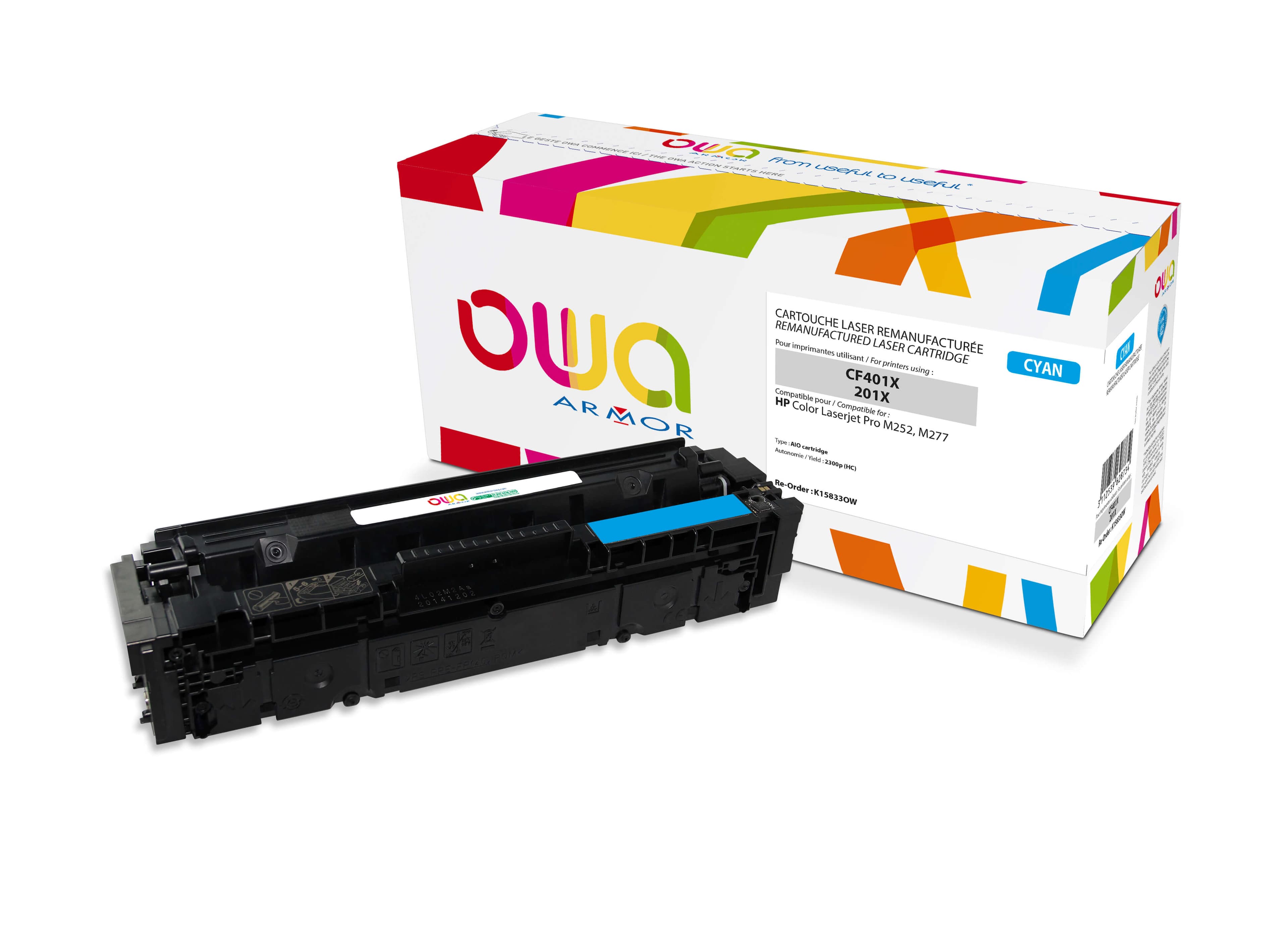 OWA Armor toner kompatibilní s HP CF401X, 2300st, modrá