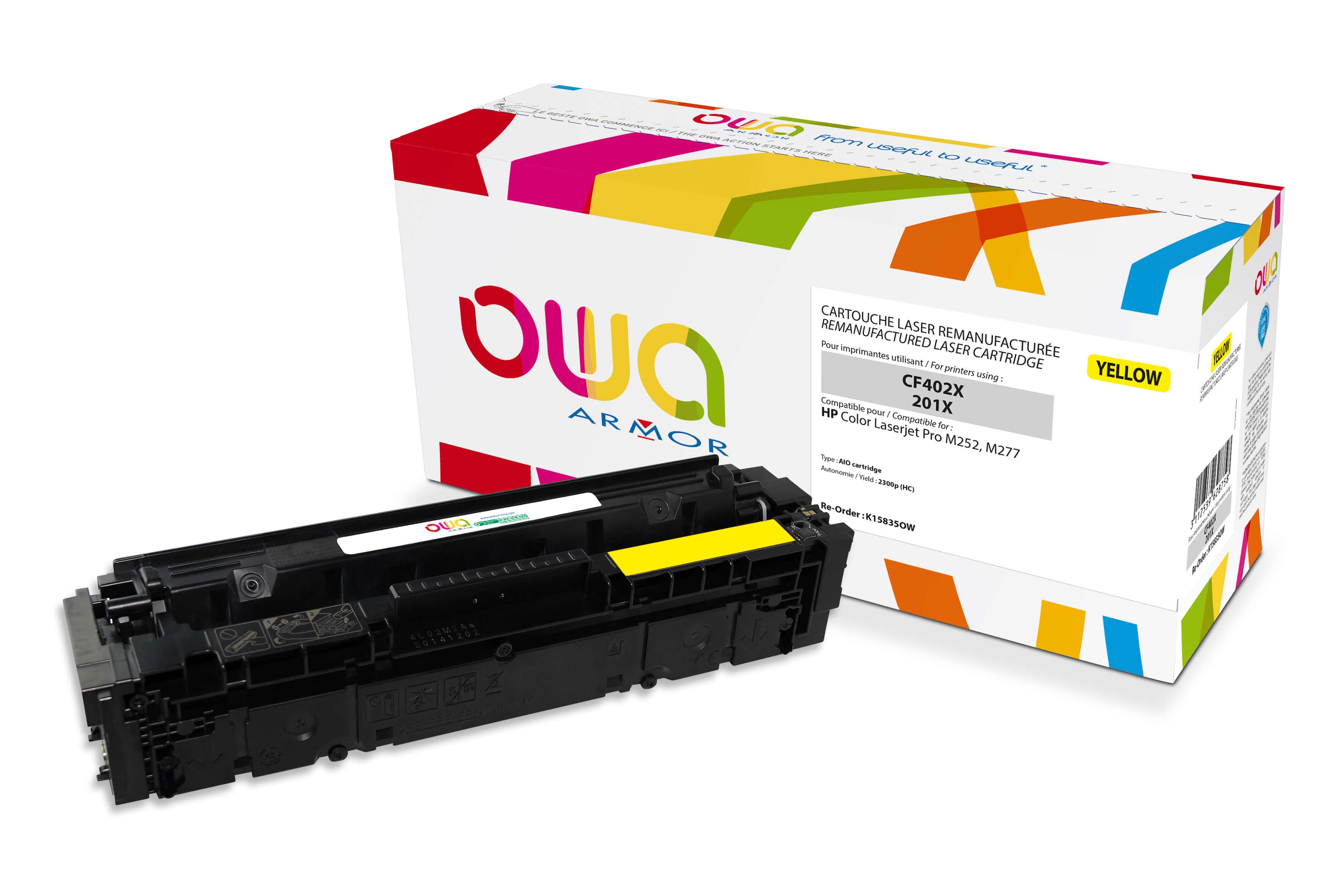 OWA Armor toner kompatibilní s HP CF402X, 2300st, žlutá yellow