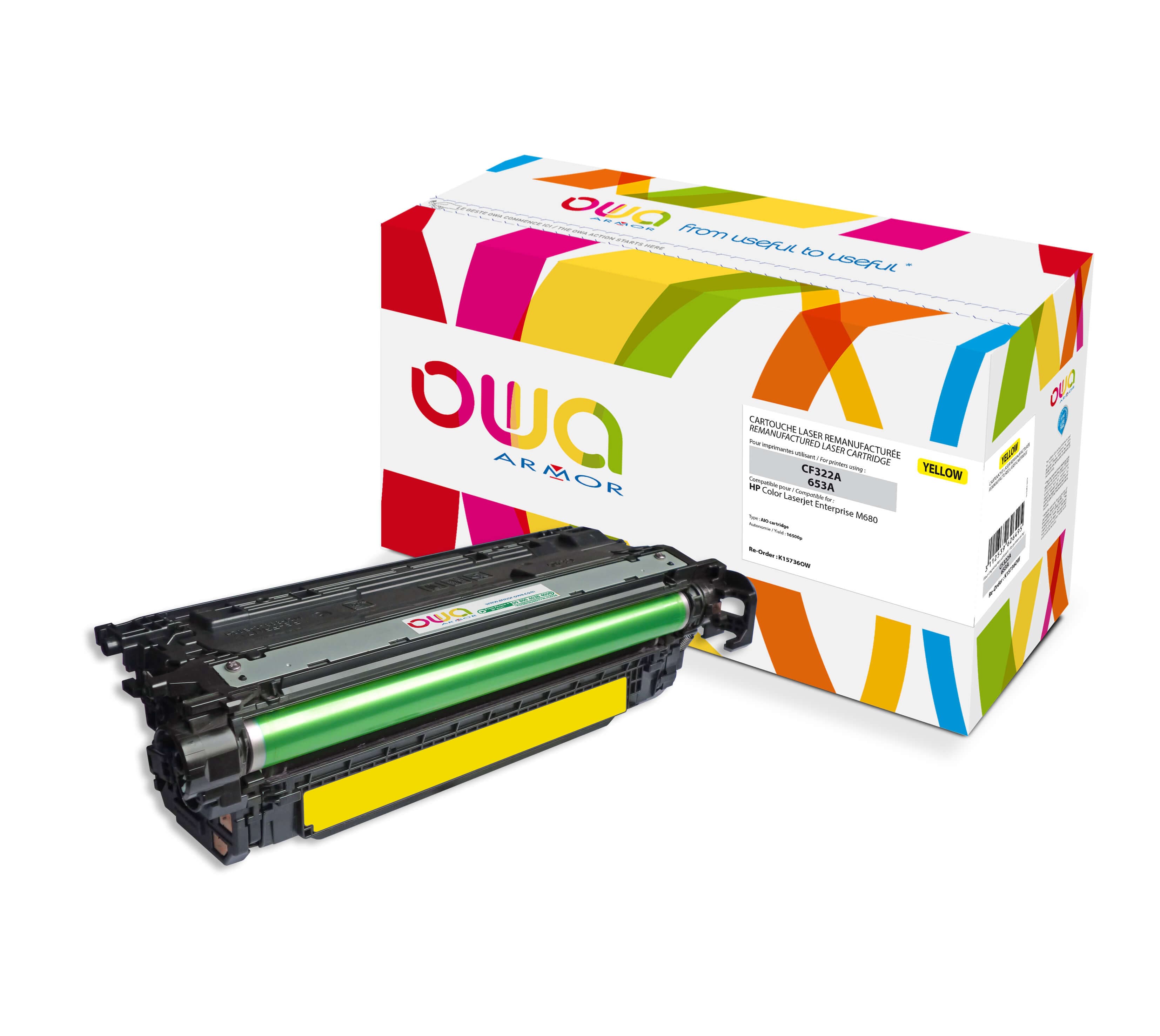 OWA Armor toner kompatibilní s HP CF322A, 16500st, žlutá yellow