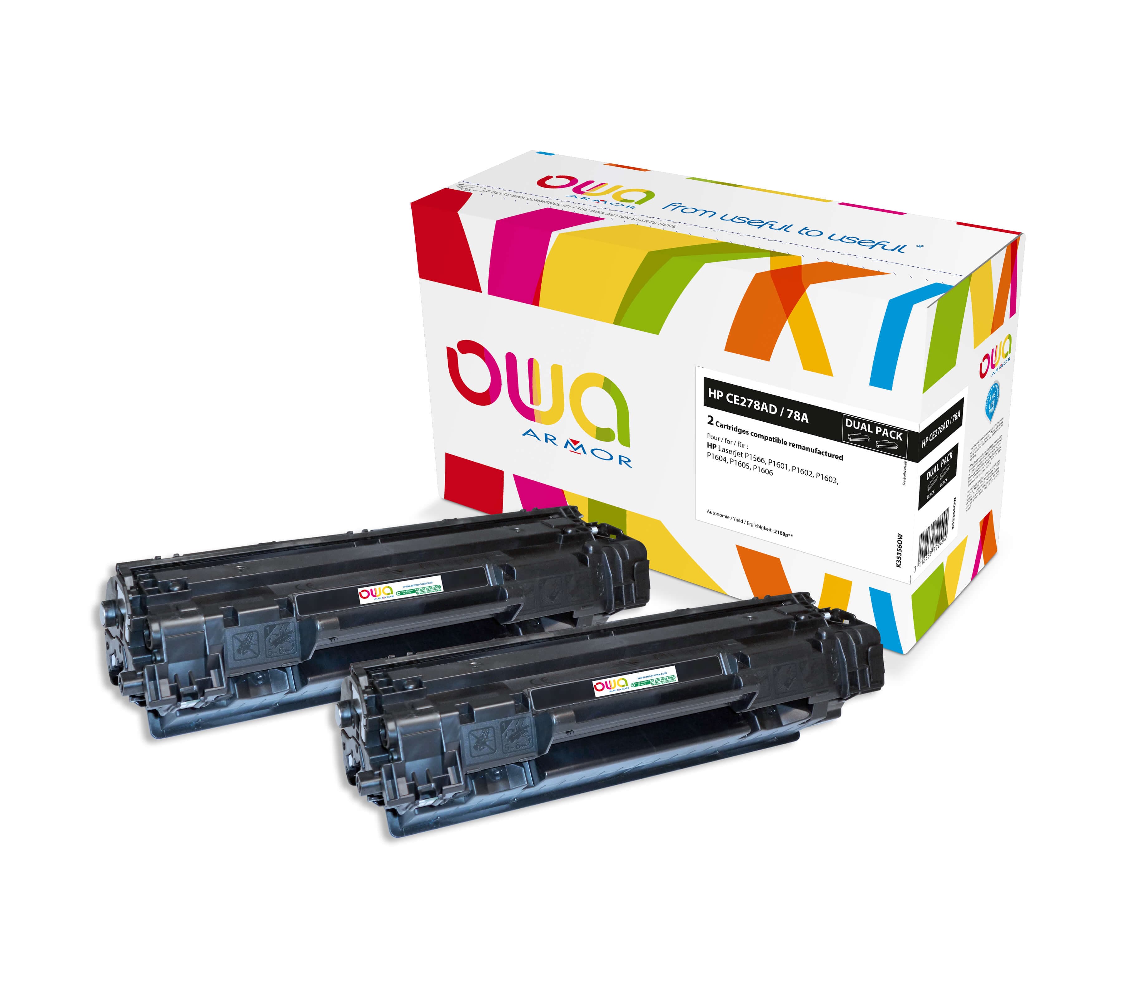 OWA Armor sada kompatibilní s HP CE278AD, 2x2100st, černá black