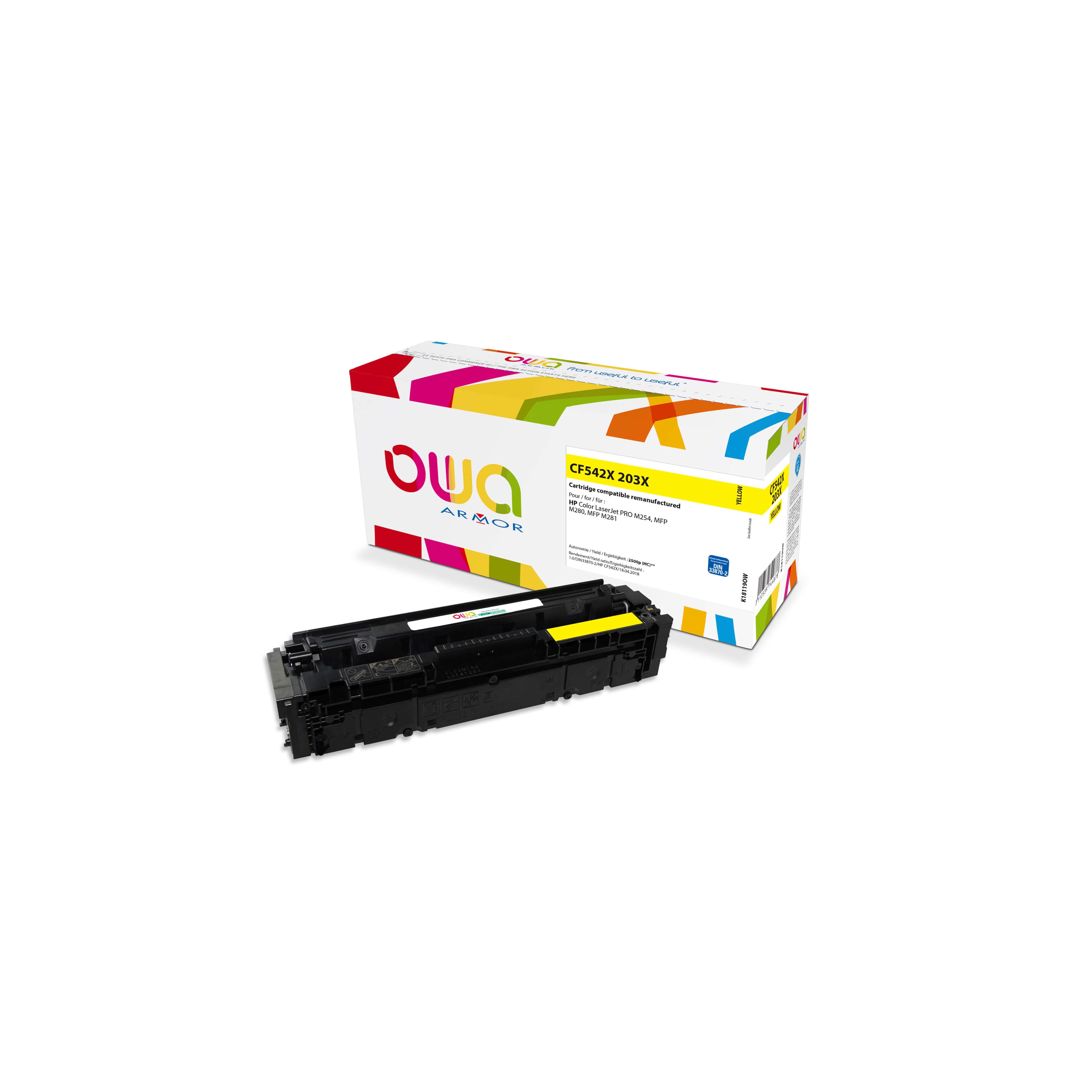 OWA Armor toner kompatibilní s HP CF542X, 2500st, žlutá yellow