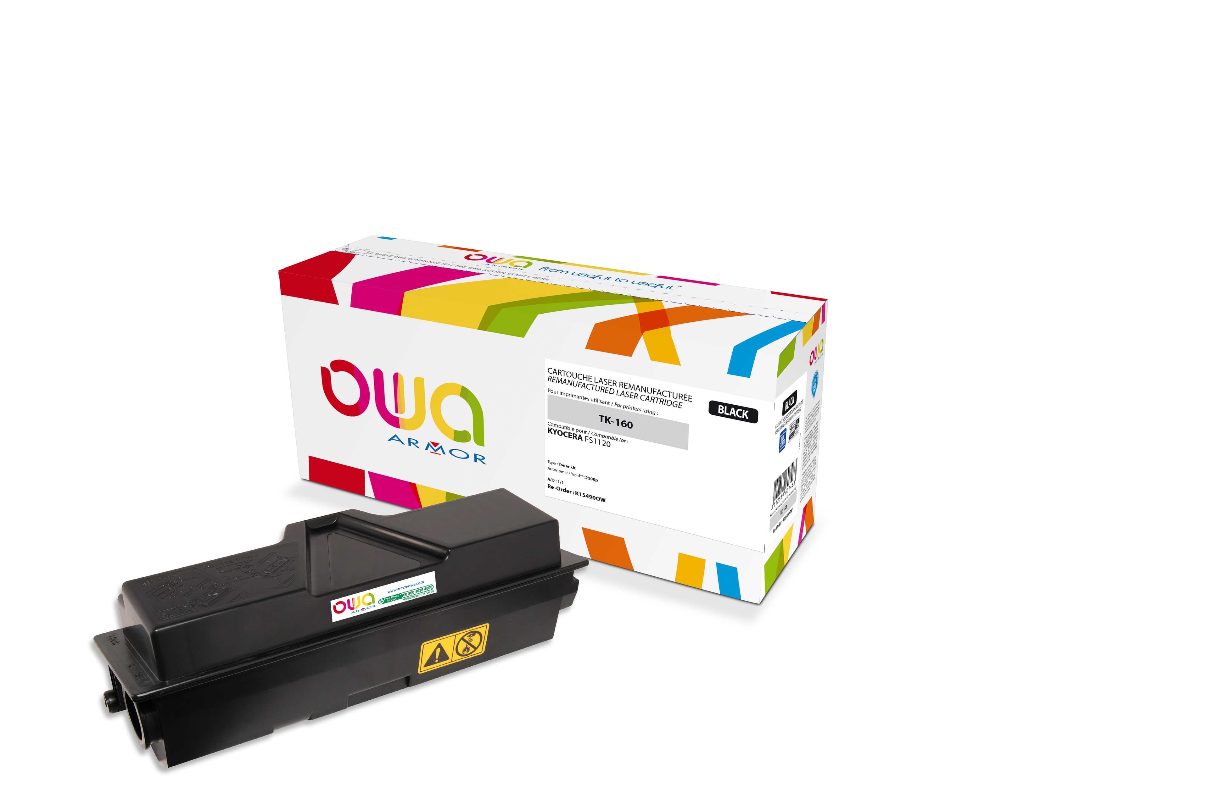 OWA Armor toner kompatibilní s Kyocera TK-160, 2500st, černá black