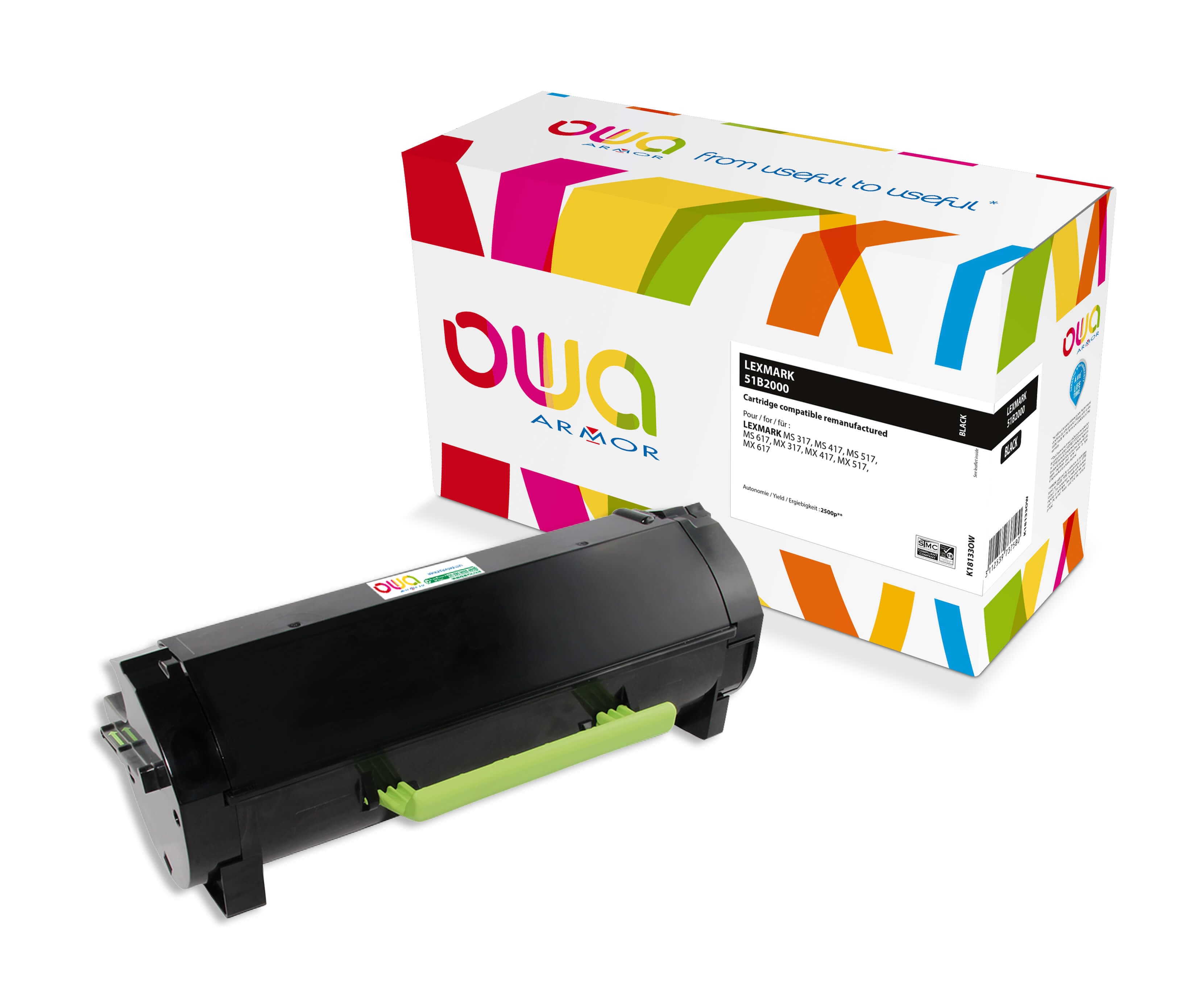 OWA Armor toner kompatibilní s Lexmark 51B2000, 2500st, černá black