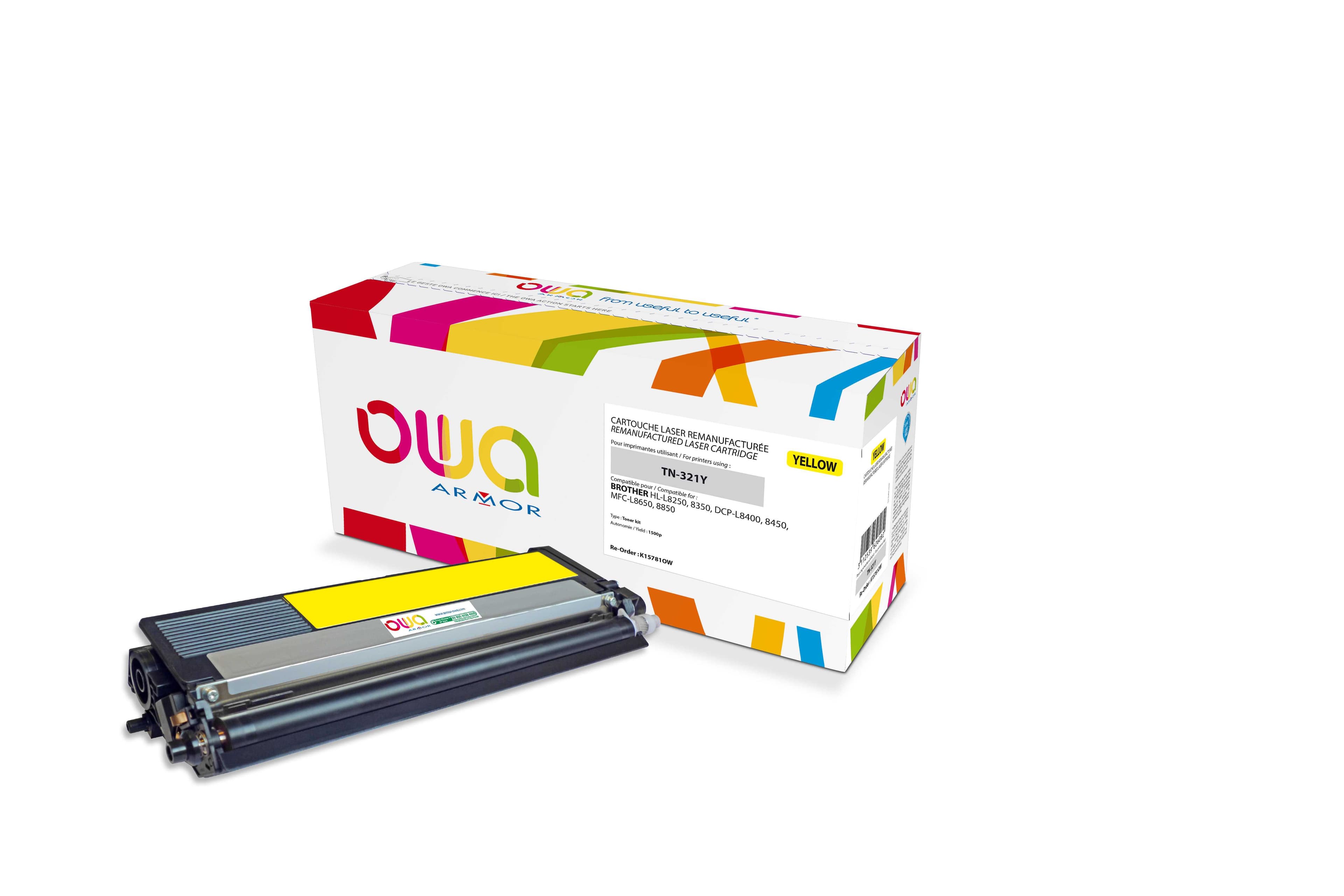 OWA Armor toner kompatibilní s Brother TN-321Y, 1500st, žlutá yellow