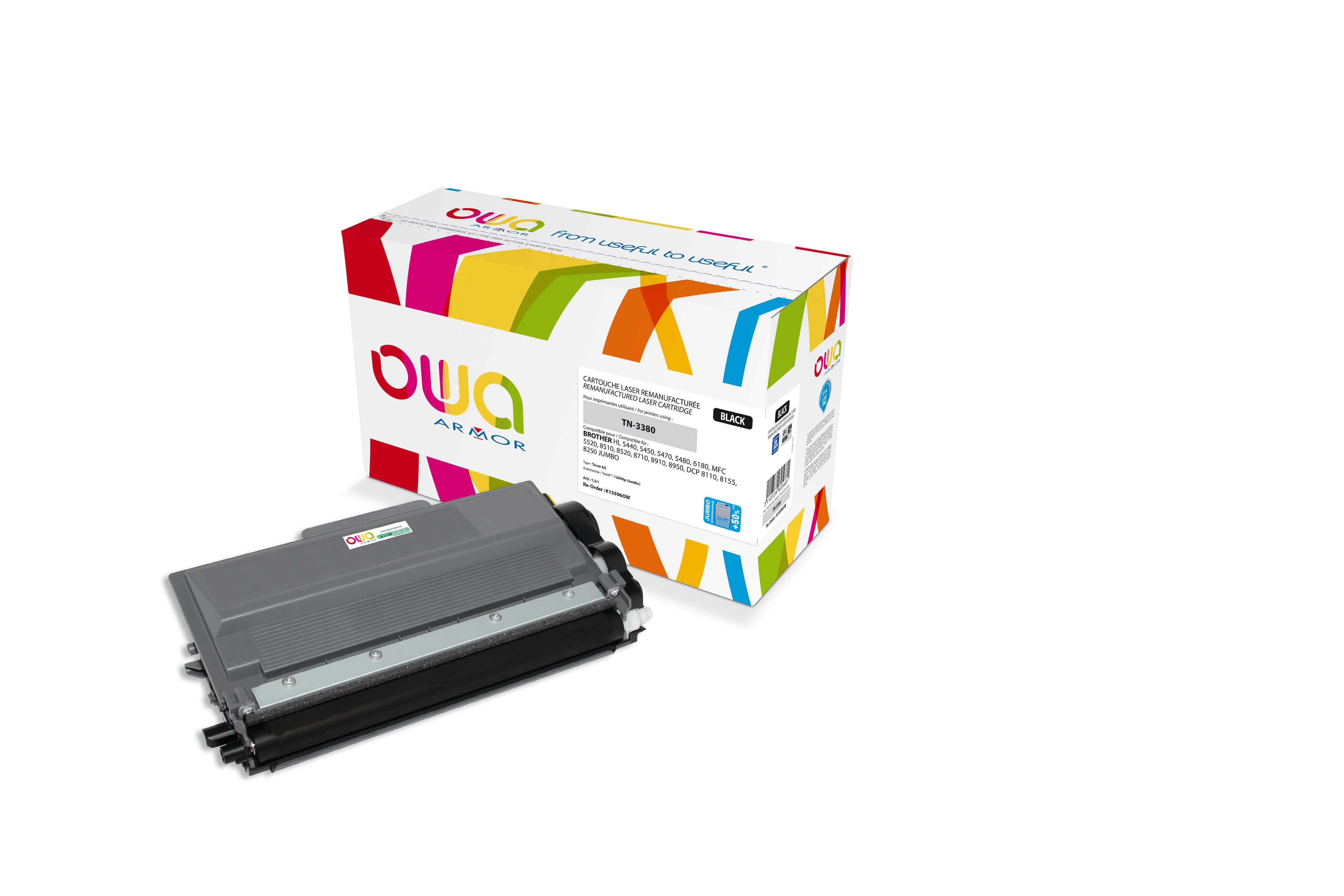 OWA Armor toner kompatibilní s Brother TN-3380, 12000st, JUMBO, černá black