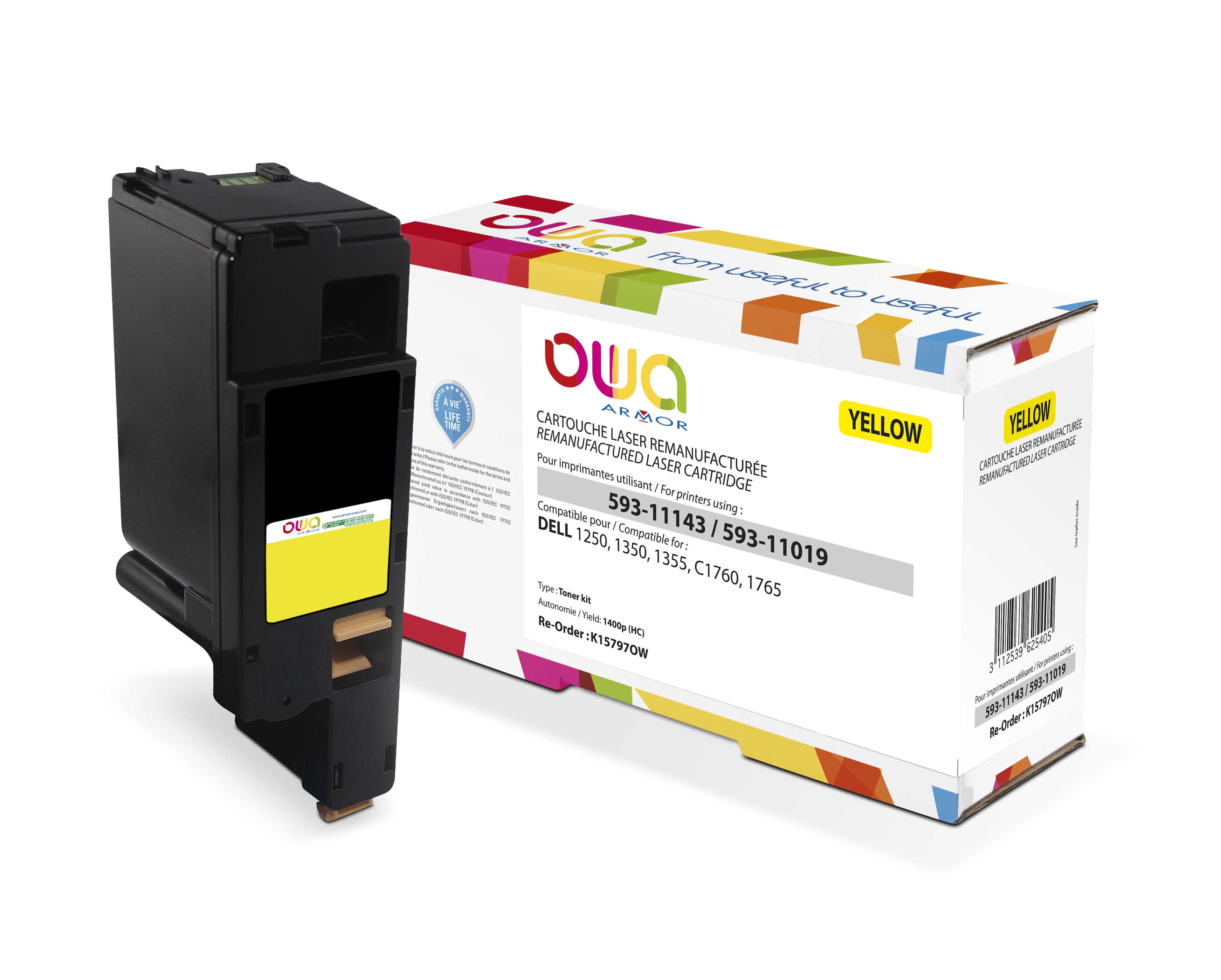OWA Armor toner kompatibilní s Dell 593-11143, 1400st, žlutá yellow