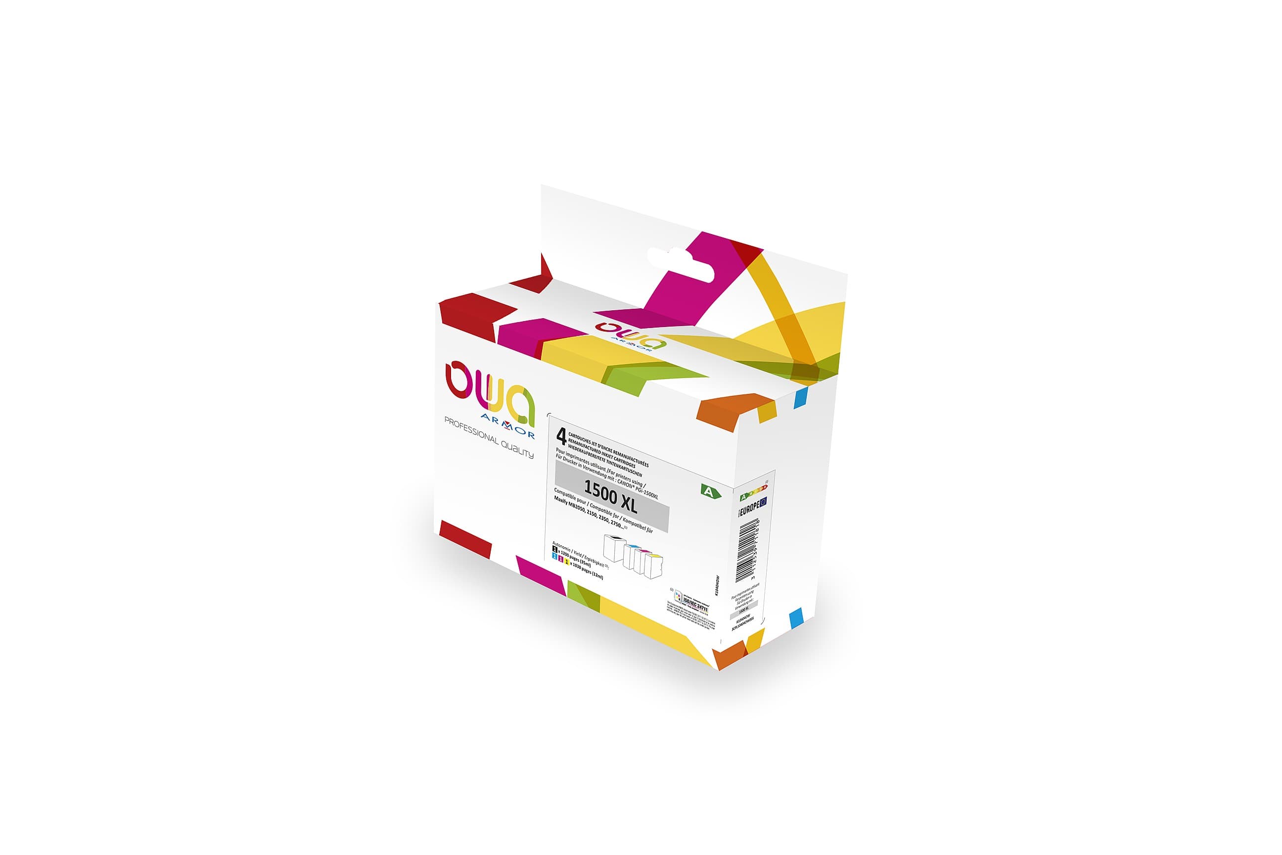 OWA ARMOR ink kompatibilní s Canon PGI1500XL, 4-pack (CMYK), 35ml 3x12ml 1200p 3x1030p