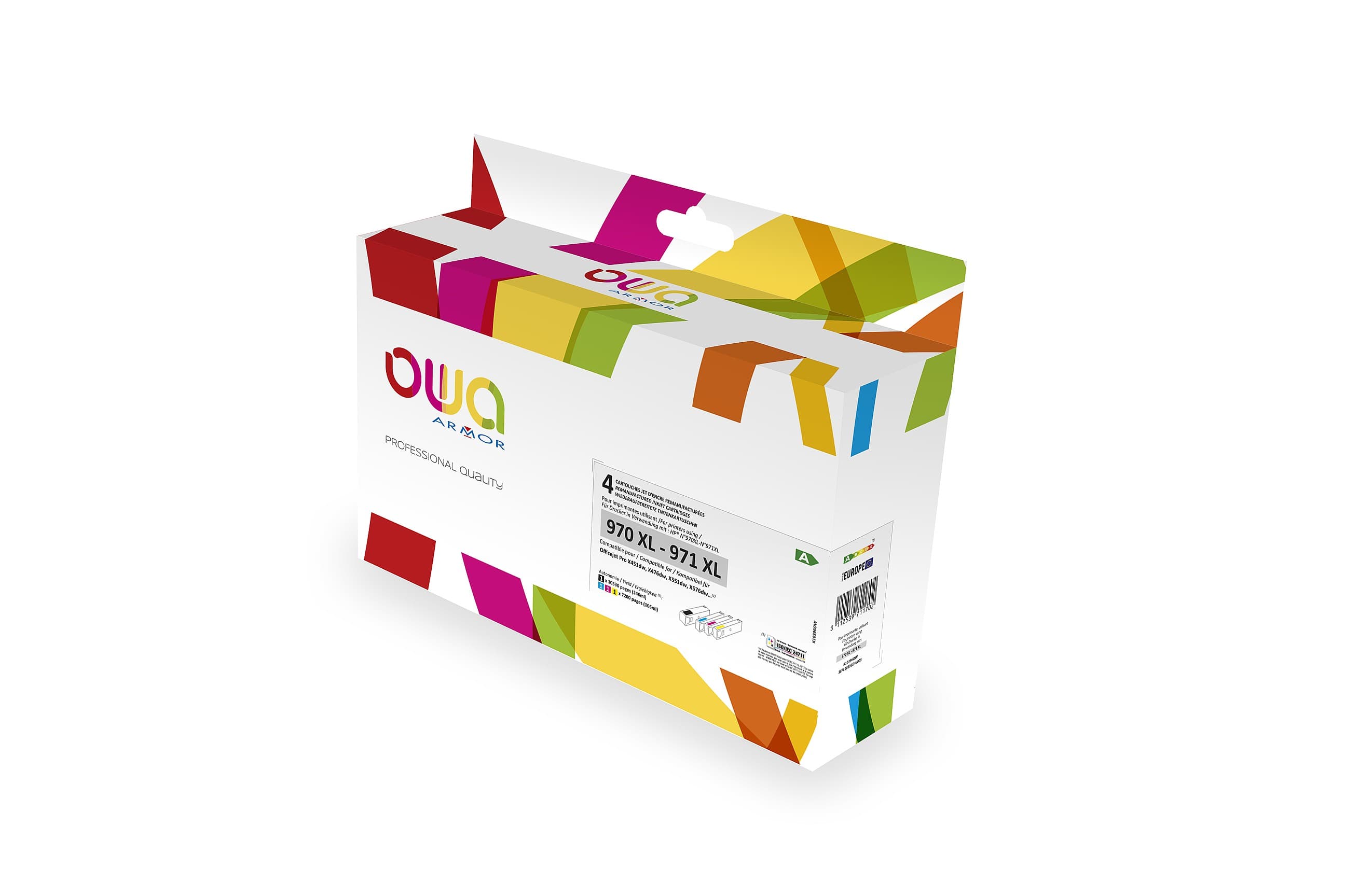 OWA ARMOR ink HP OJ kompatibilní s (CN625 626 627 628A), 4-pack (CMYK), 246ml 3x106ml