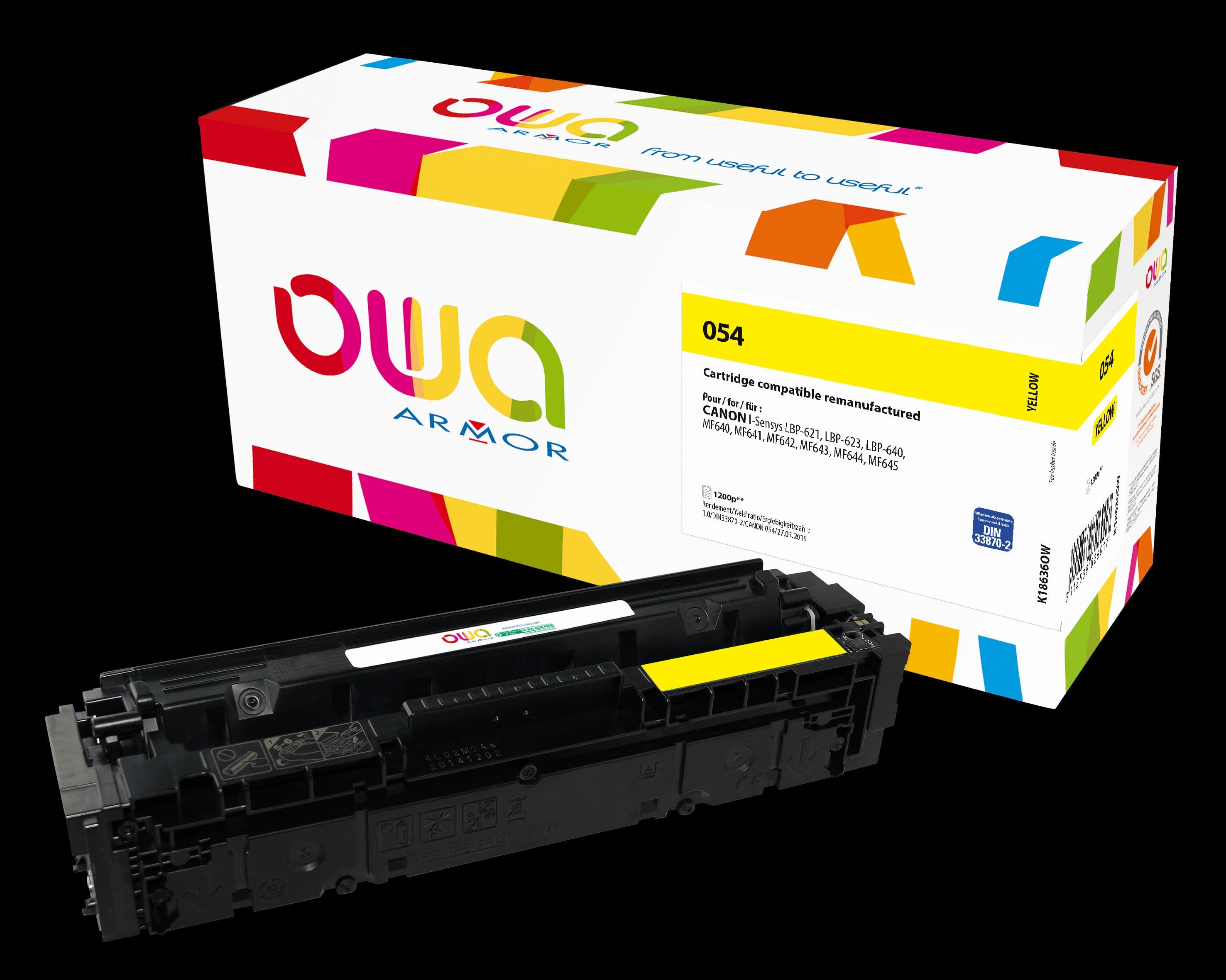 OWA Armor toner kompatibilní s Canon CRG-054 Y, 1200st, žlutá yellow
