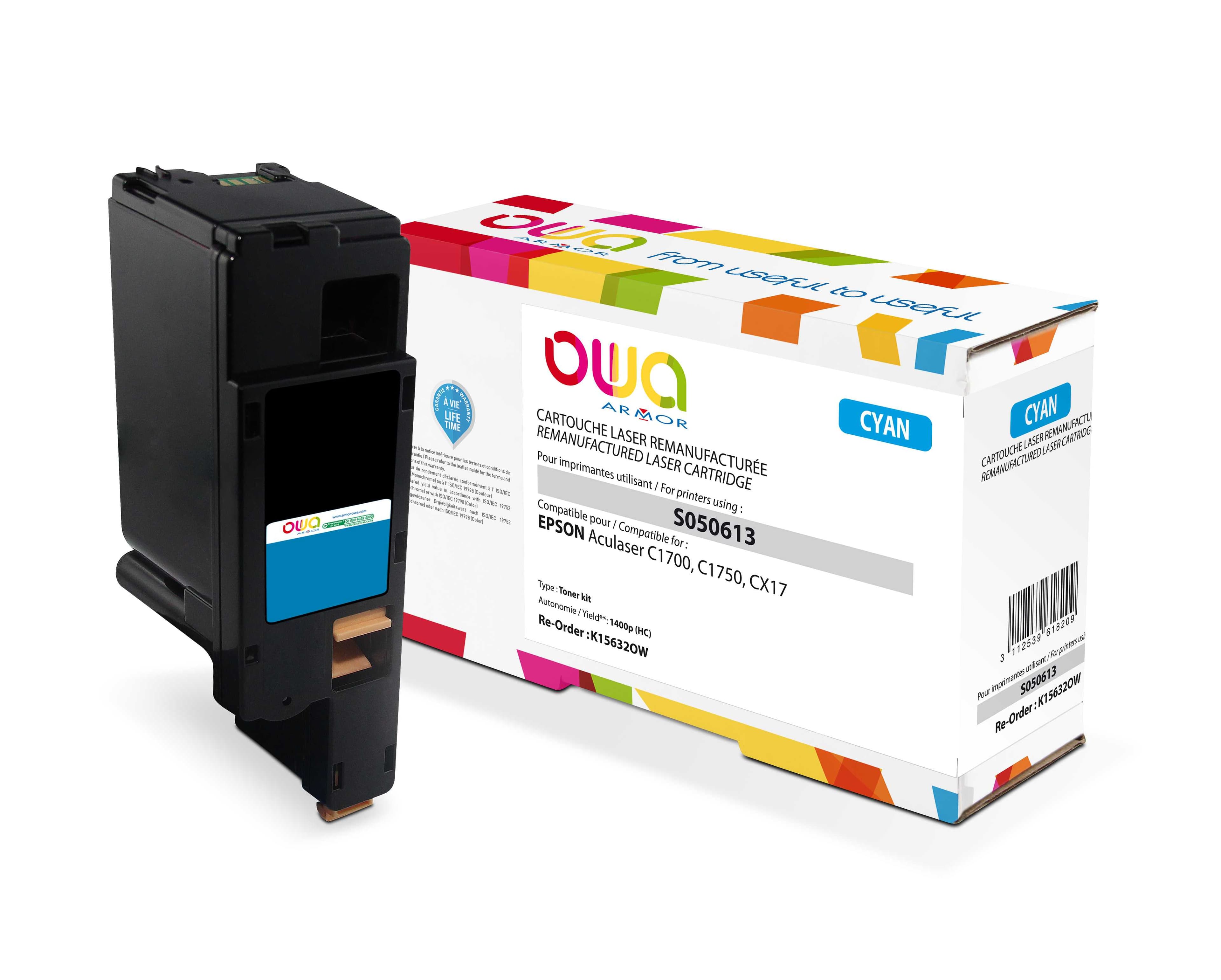 OWA Armor toner kompatibilní s Epson C13S050613, 1400st, modrá