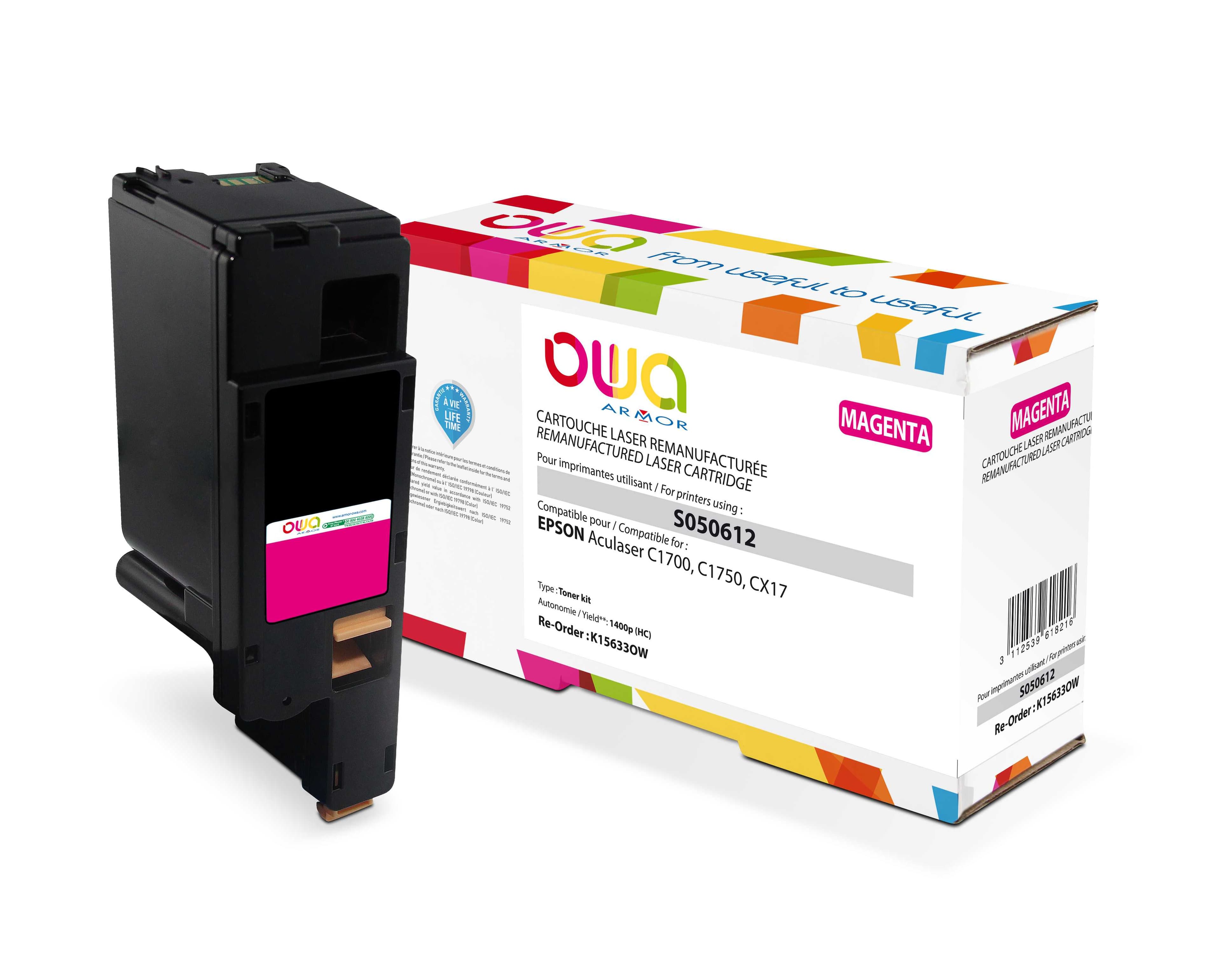 OWA Armor toner kompatibilní s Epson C13S050612, 1400st, červená magenta