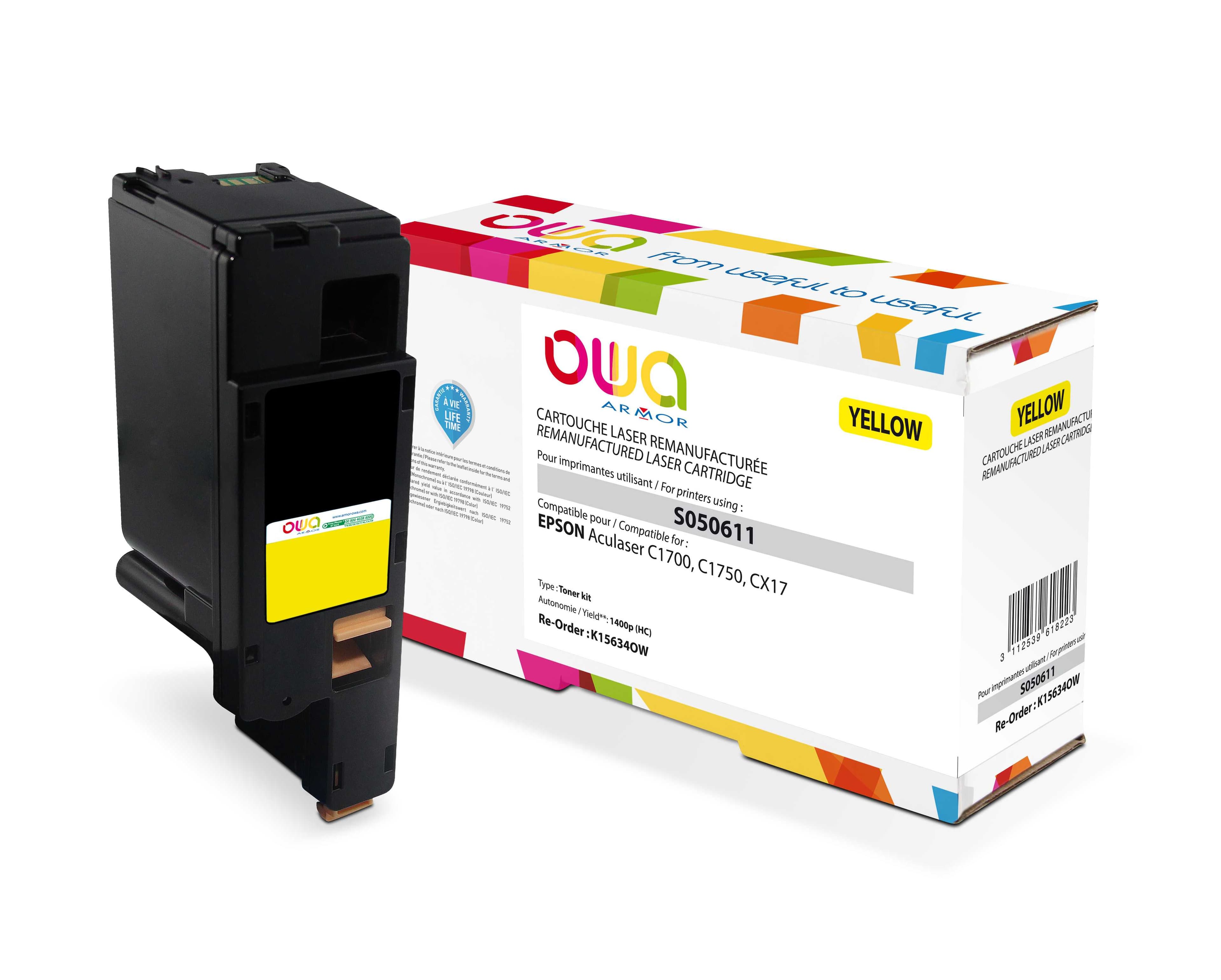 OWA Armor toner kompatibilní s Epson C13S050611, 1400st, žlutá yellow