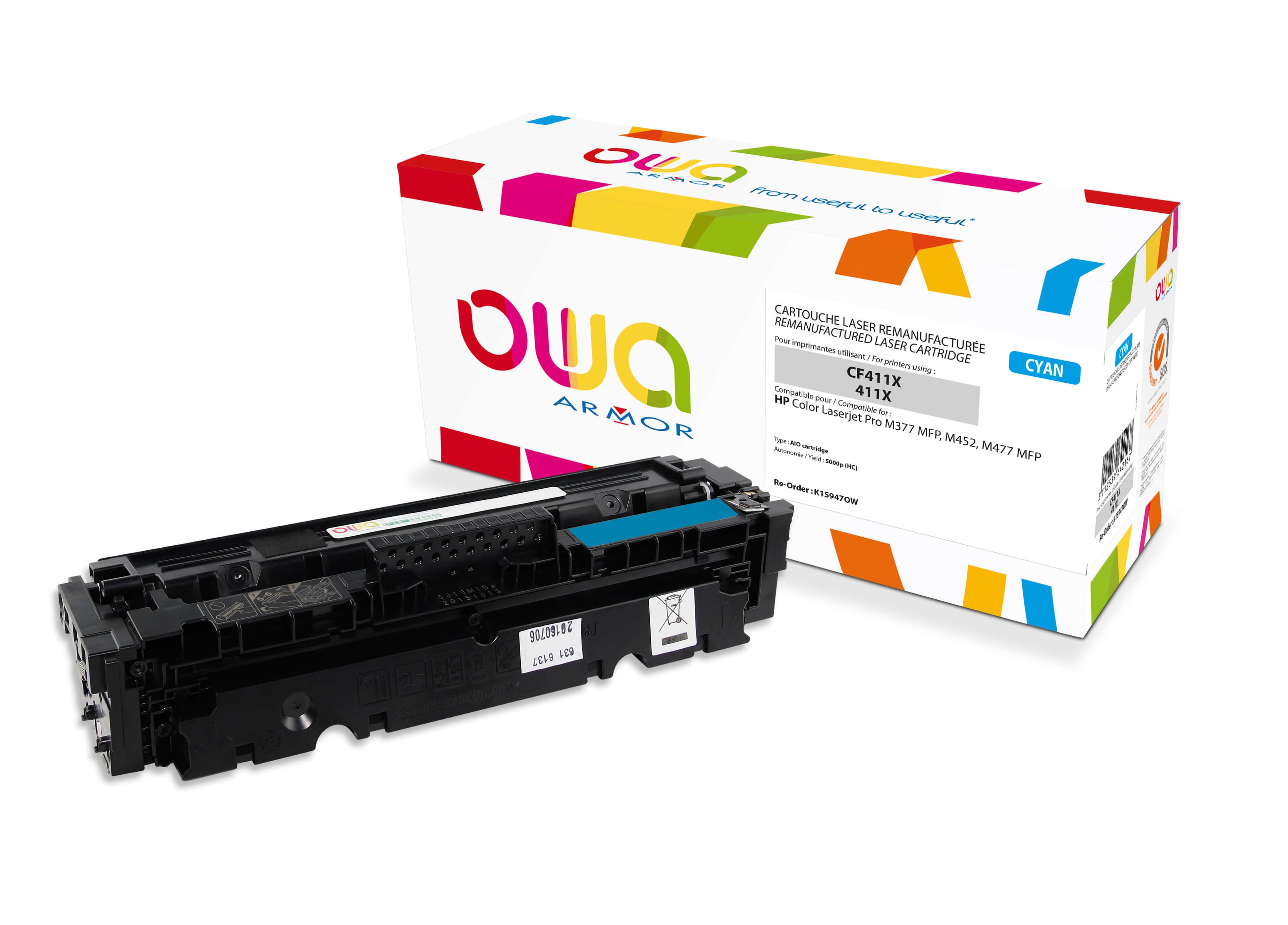 OWA Armor toner kompatibilní s HP CF411X, 5000st, modrá
