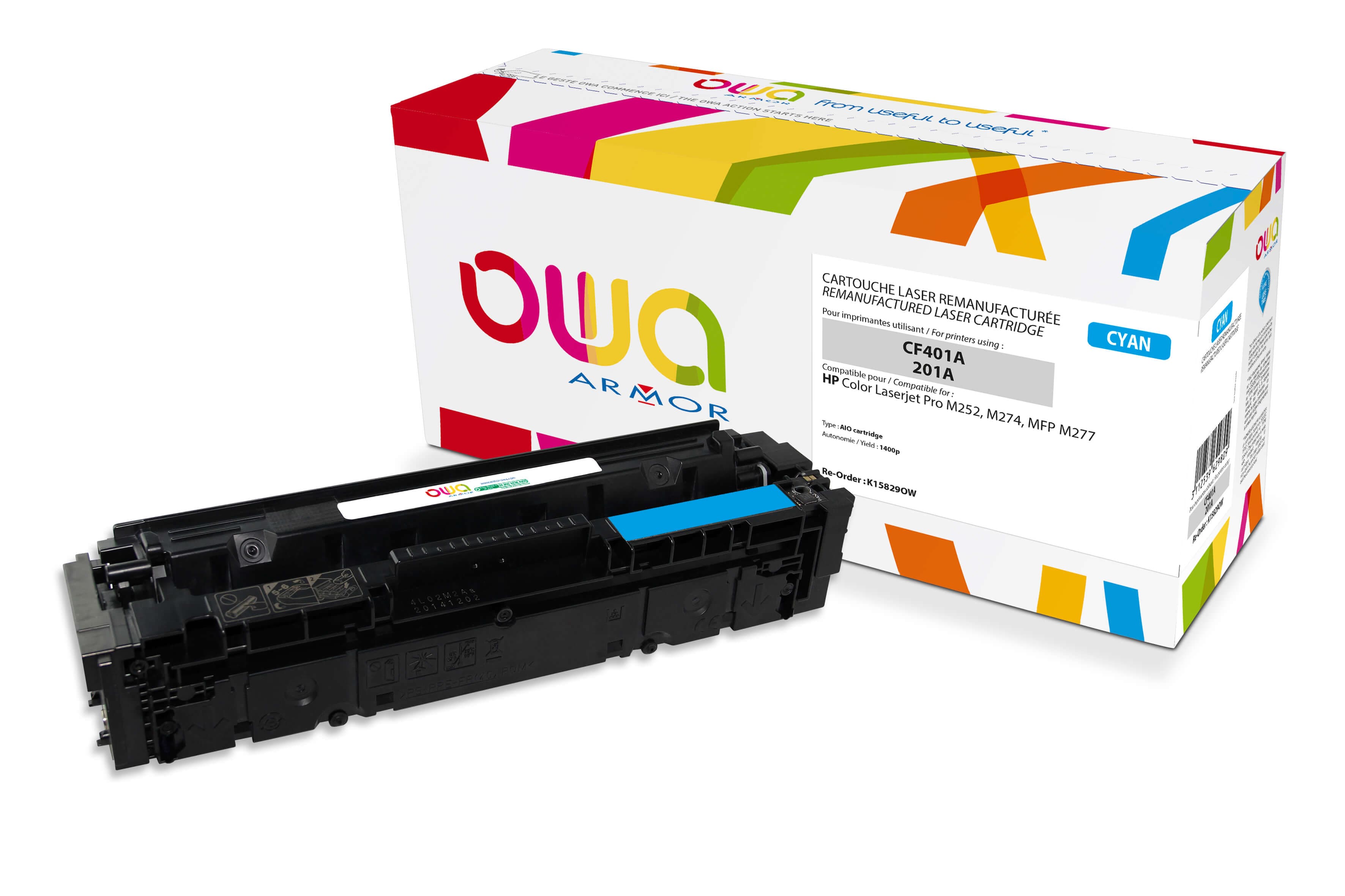 OWA Armor toner kompatibilní s HP CF401A, 1400st, modrá